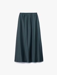 Standart Bel Regular Fit Saten Midi Etek