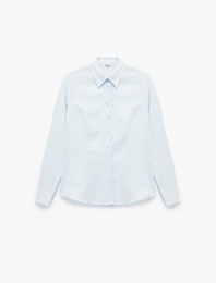Slim Fit Uzun Kollu Klasik Yaka Poplin Gömlek