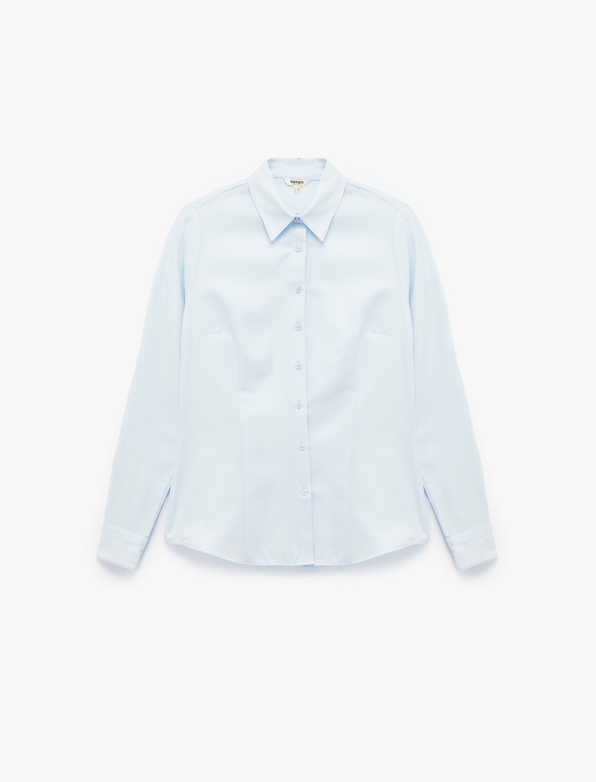   Slim Fit Uzun Kollu Klasik Yaka Poplin Gömlek