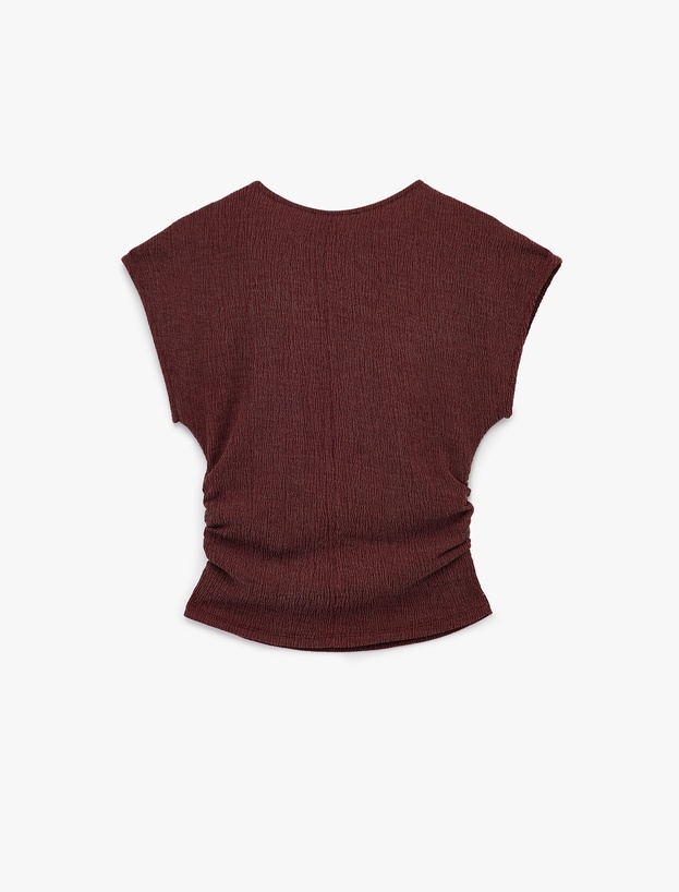Bürümcük Kumaş Slim Fit Kısa Kollu Bisiklet Yaka Tişört_1