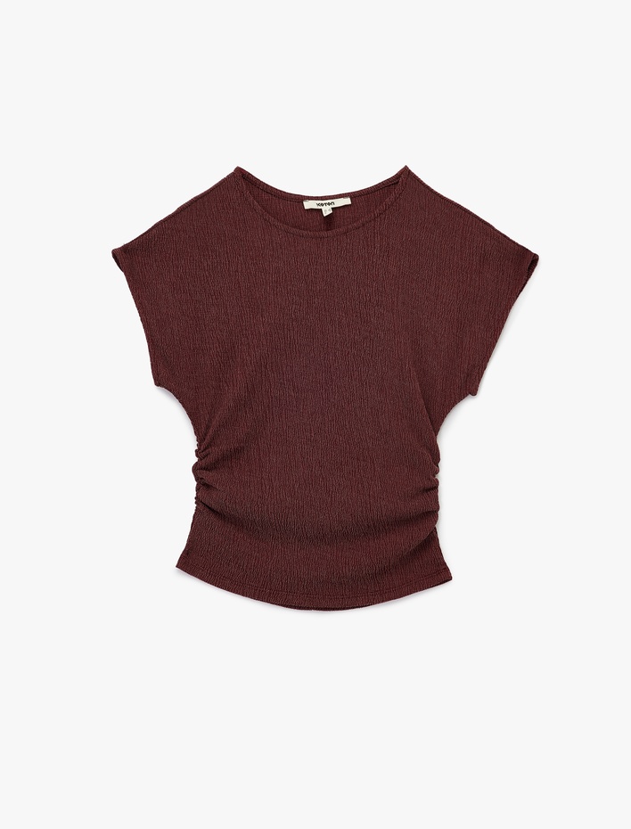  Bürümcük Kumaş Slim Fit Kısa Kollu Bisiklet Yaka Tişört
