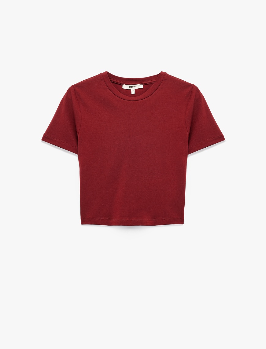   Pamuklu Slim Fit Kısa Kollu Bisiklet Yaka Tişört