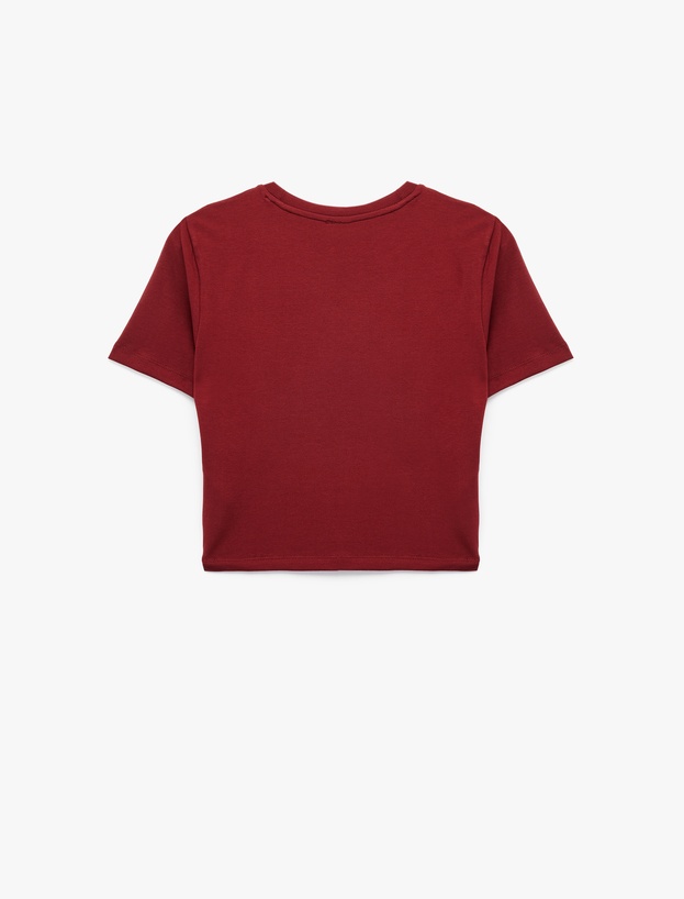 Pamuklu Slim Fit Kısa Kollu Bisiklet Yaka Tişört_1