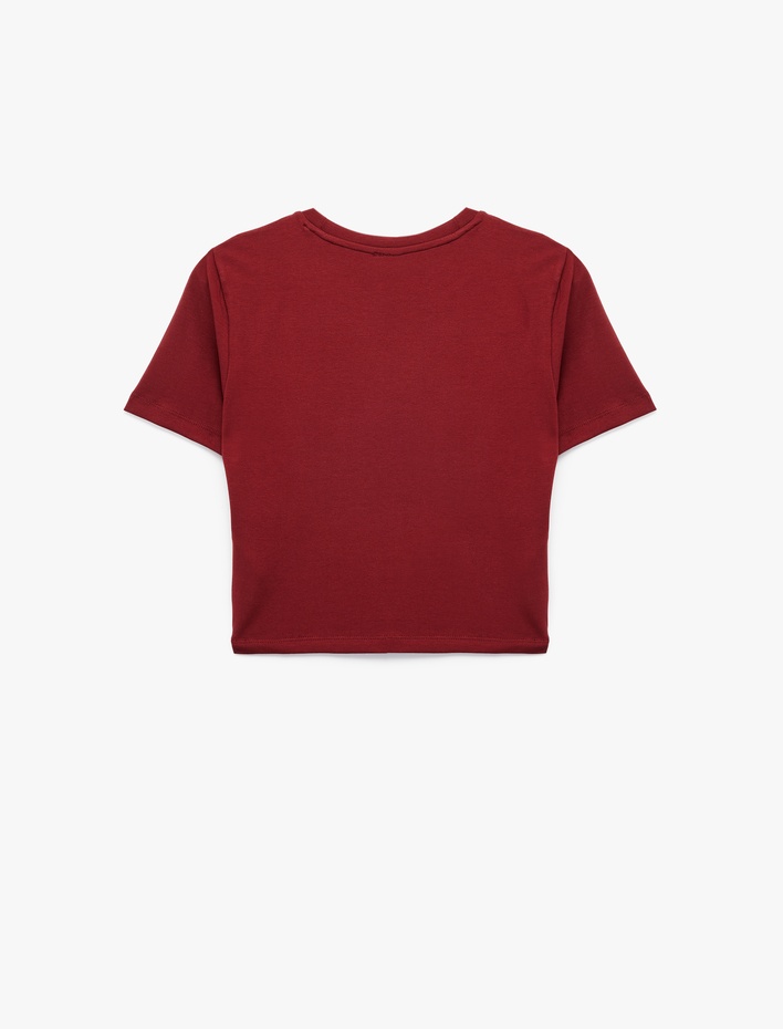  Pamuklu Slim Fit Kısa Kollu Bisiklet Yaka Tişört