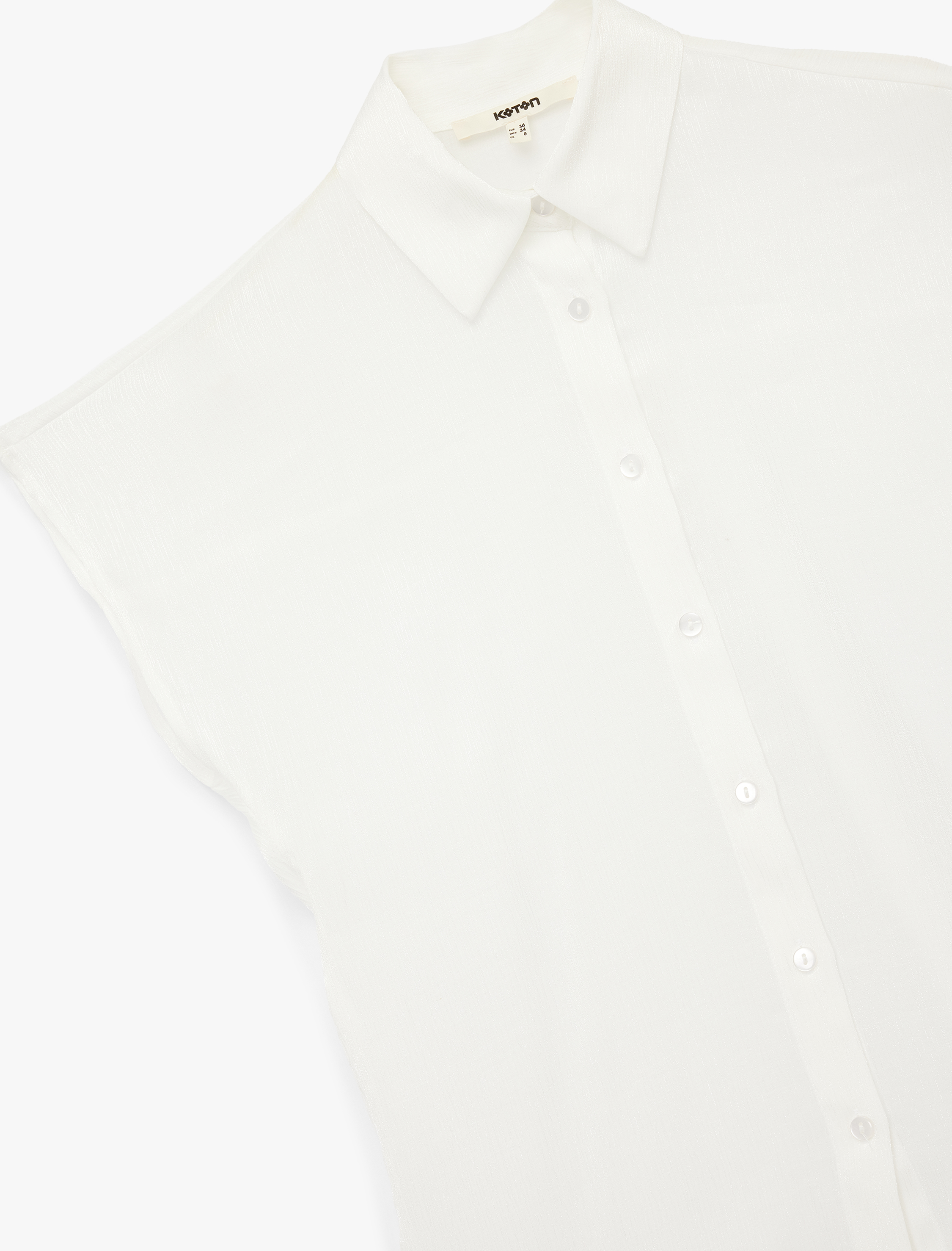   Regular Fit Viskon Kumaş Kolsuz Gömlek