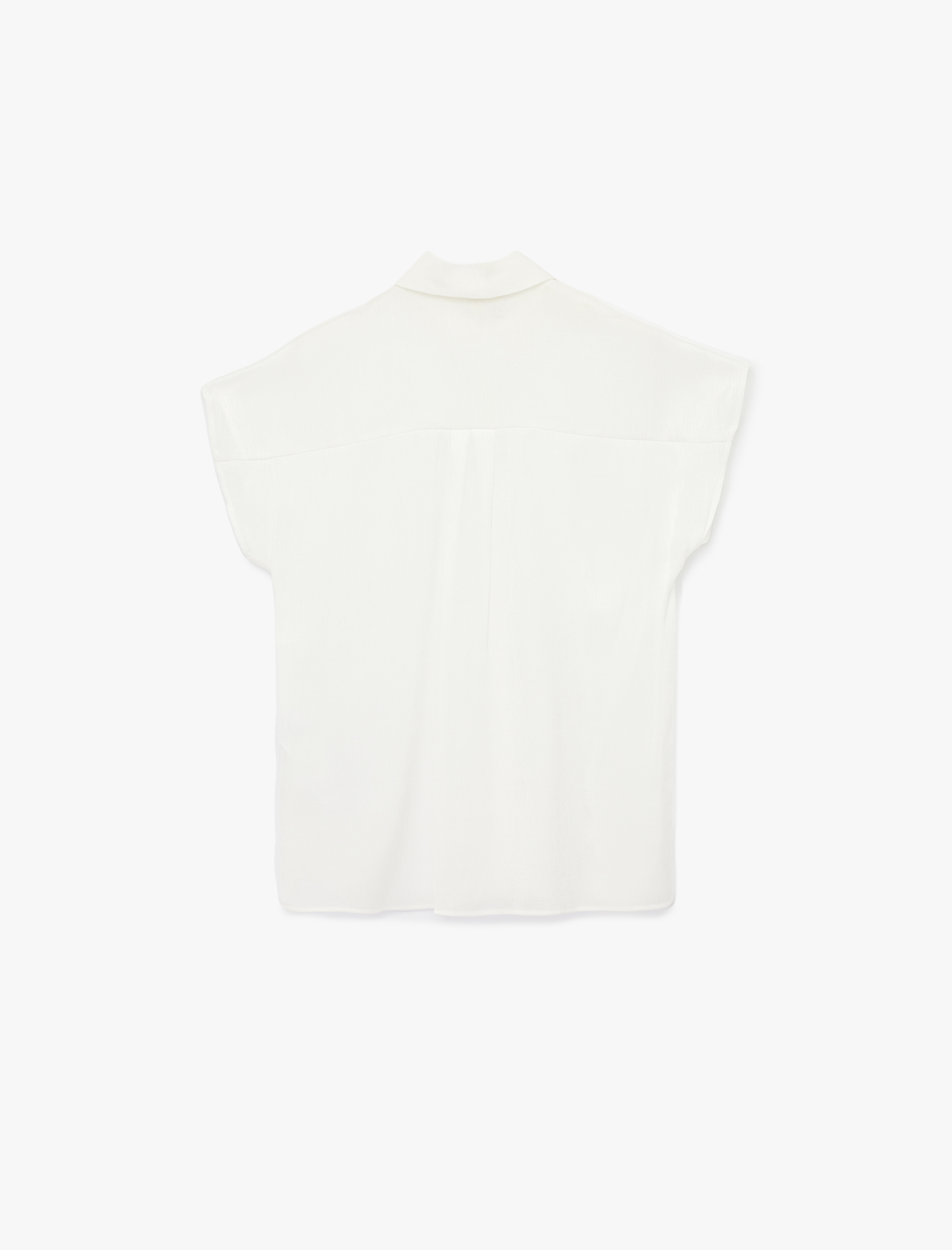   Regular Fit Viskon Kumaş Kolsuz Gömlek