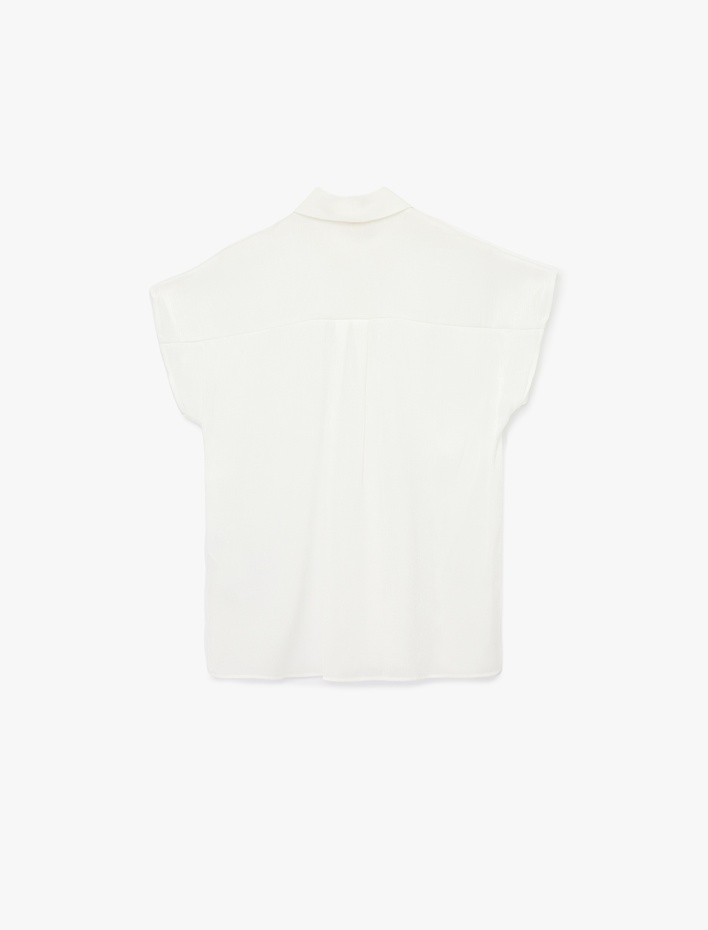  Regular Fit Viskon Kumaş Kolsuz Gömlek