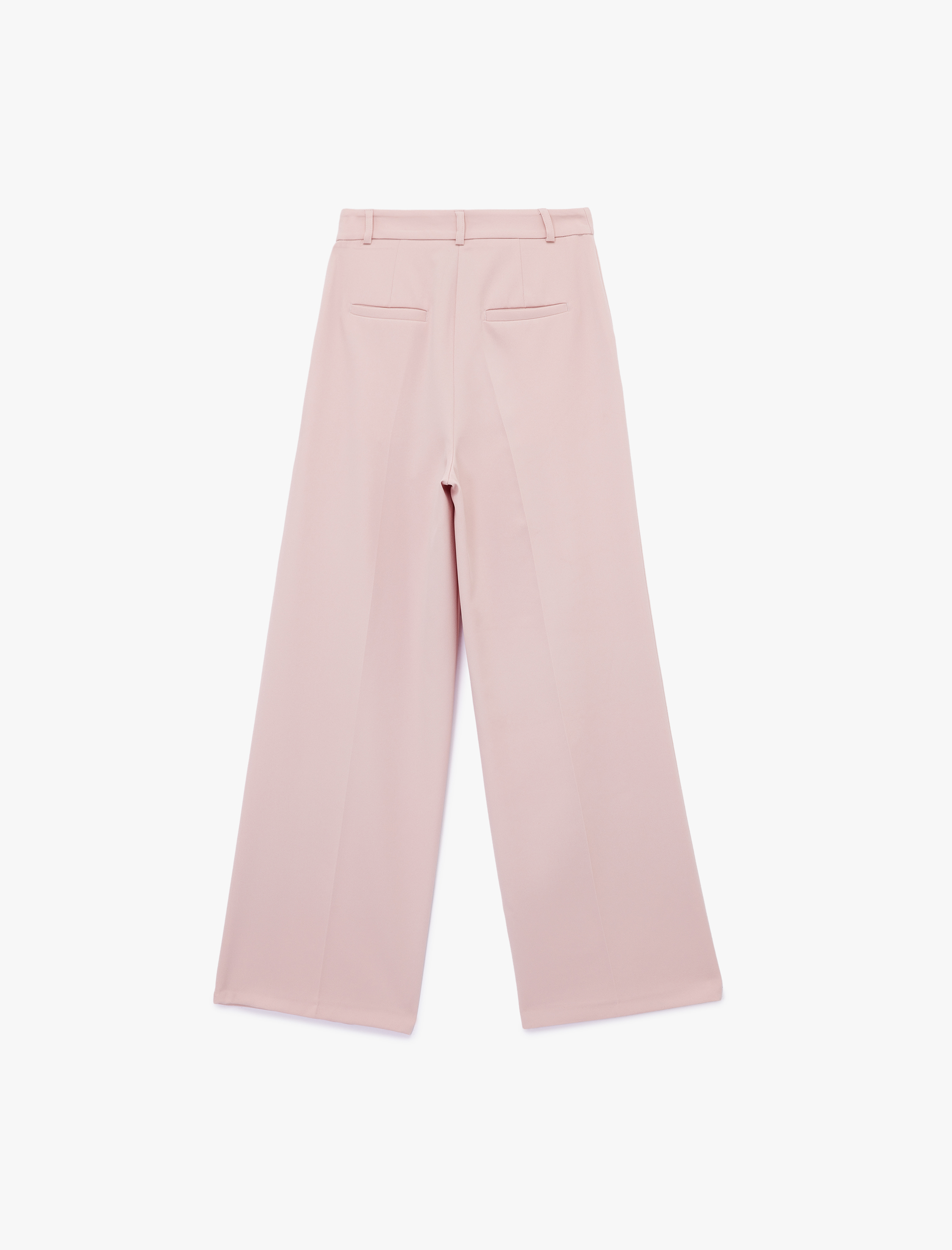   Pile Detaylı Cepli Yüksek Bel Geniş Paça Palazzo Pantolon