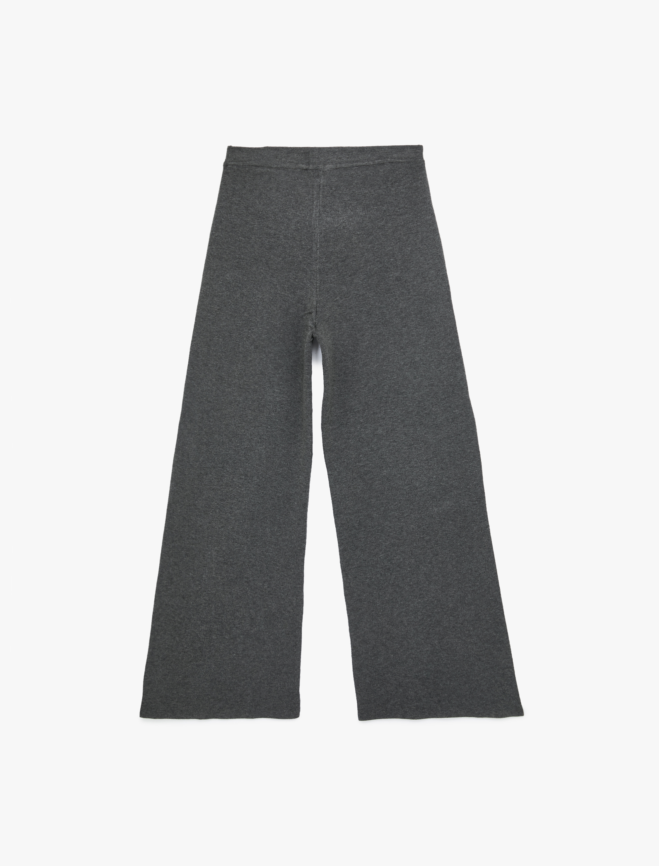   Beli Lastikli Rahat Kalıp Uzun Geniş Paça Triko Pantolon