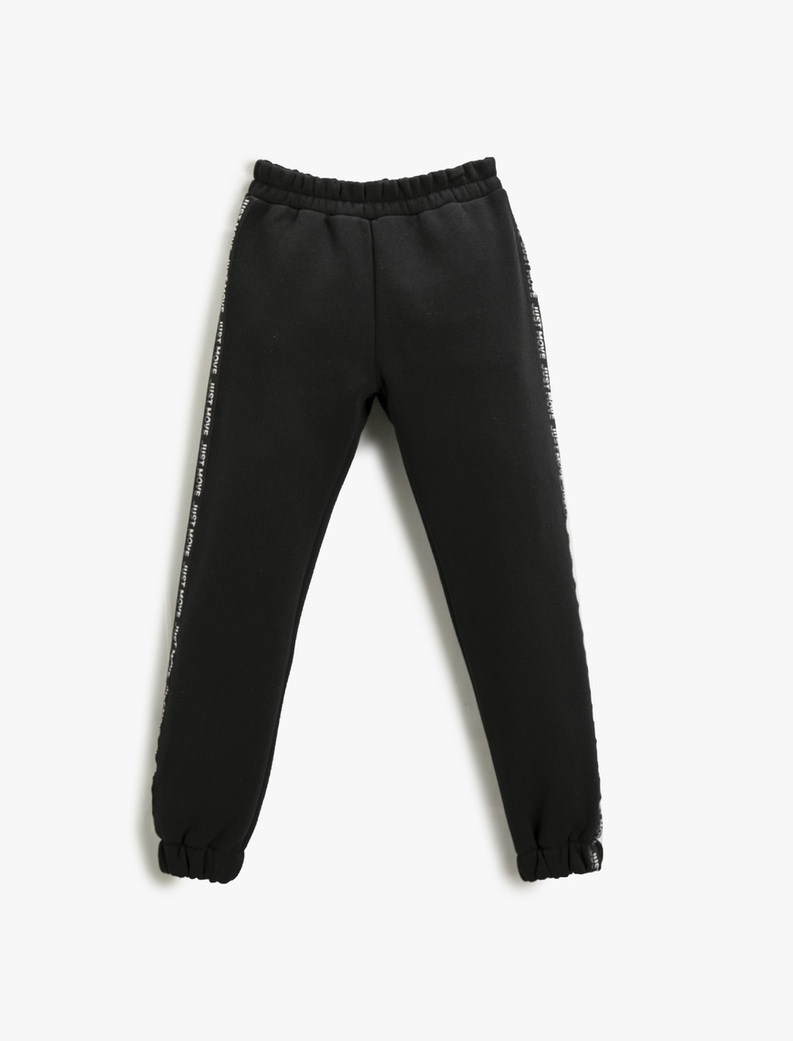  Kız Çocuk Basic Jogger Eşofman Altı Yanları Şerit Detaylı