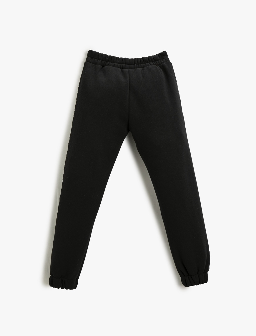  Kız Çocuk Basic Jogger Eşofman Altı Yanları Şerit Detaylı