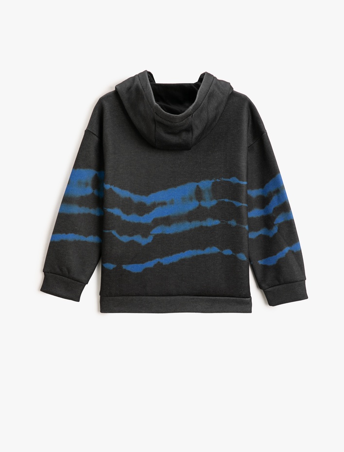 Erkek Çocuk Cepli Kapüşonlu Sweatshirt Baskılı Şardonlu