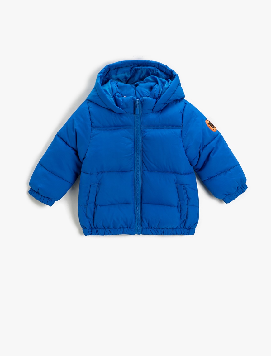  Erkek Bebek Oversize Şişme Mont Kapüşonlu