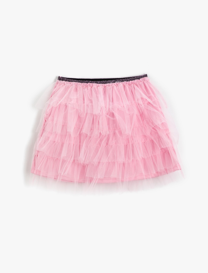 Kız Çocuk Tütü Mini Etek Katlı Fırfırlı Beli Elastik