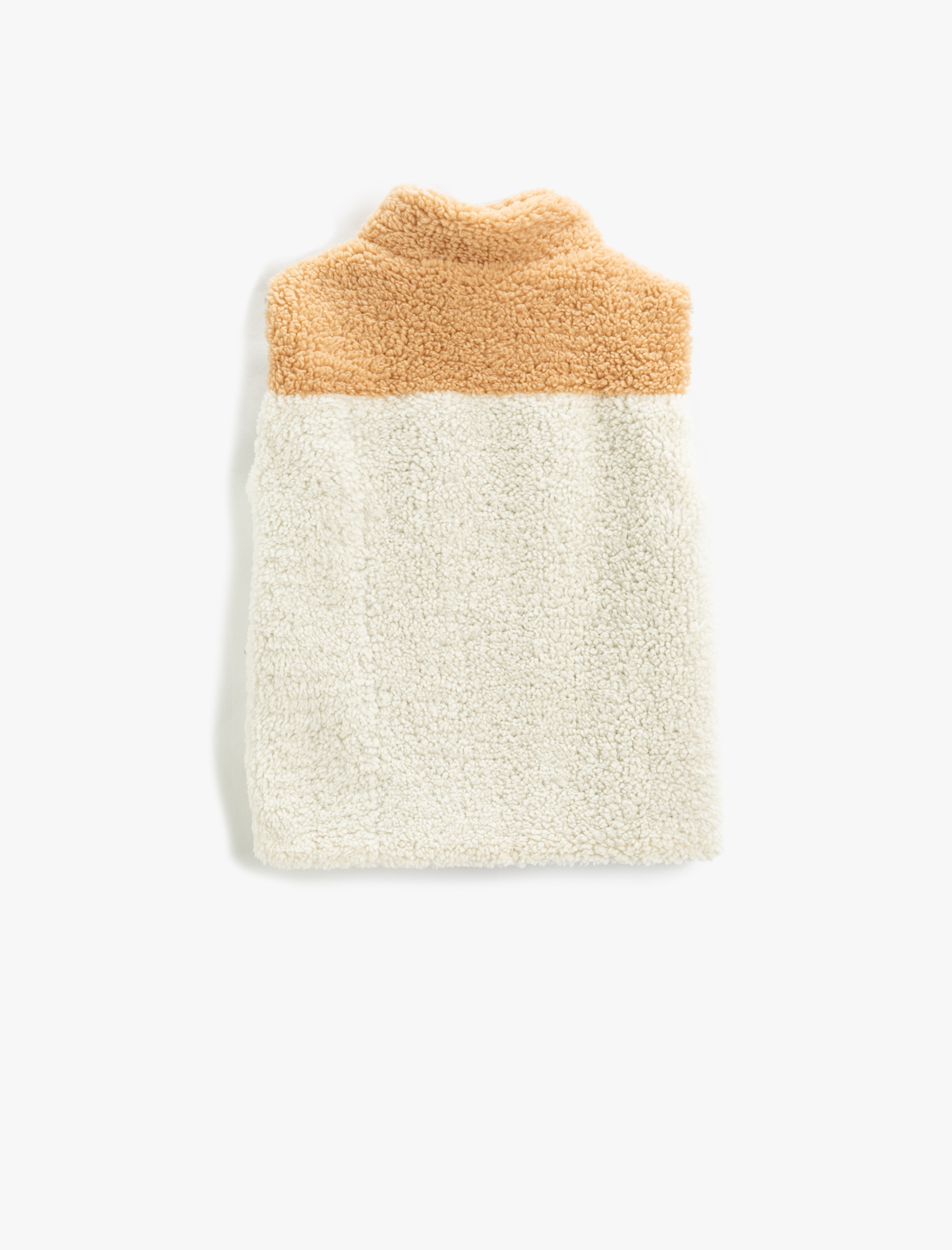  Erkek Çocuk Peluş Yelek Fermuarlı Dik Yaka Cepli Kolsuz