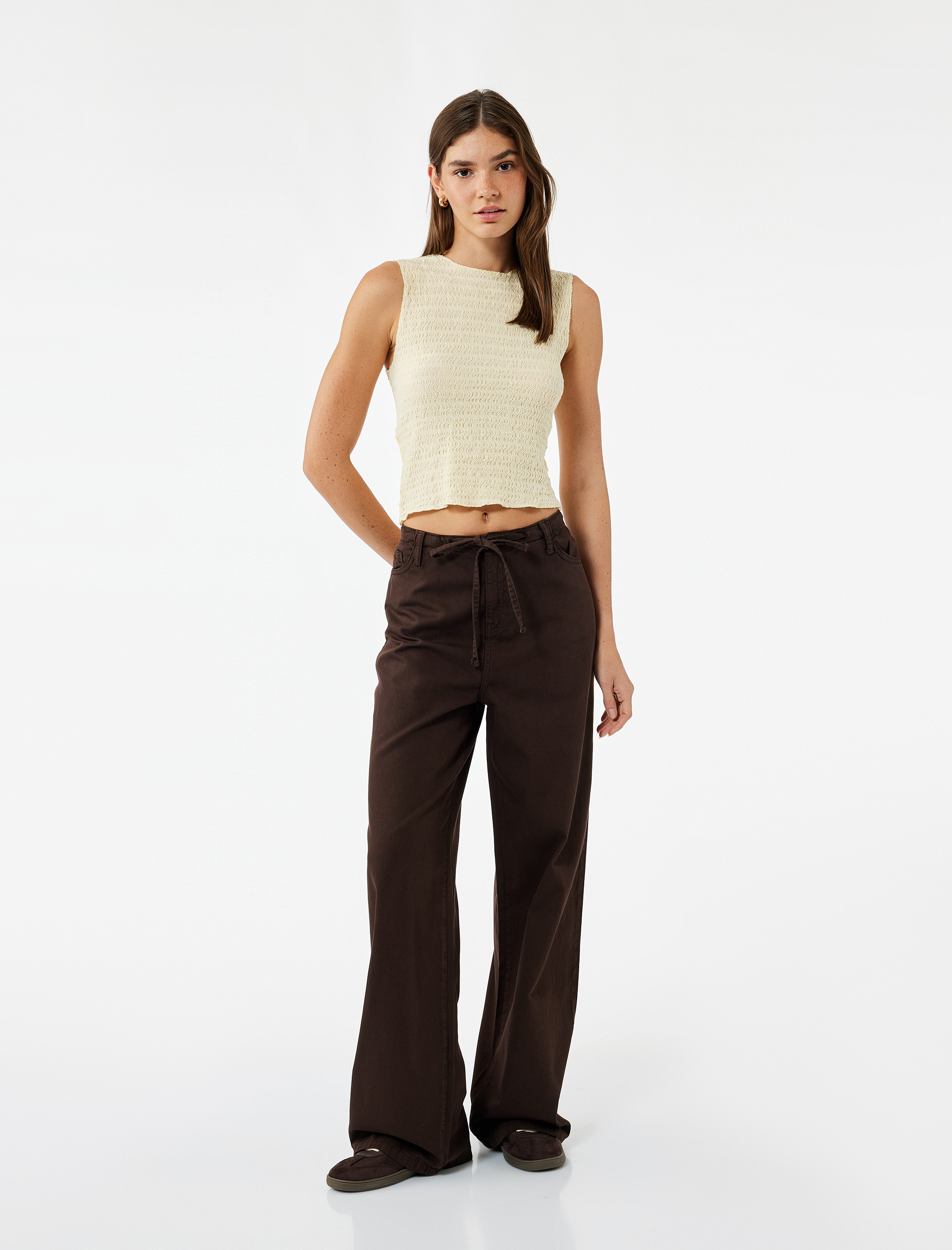   Kolsuz Bisiklet Yaka Bürümcük Bluz