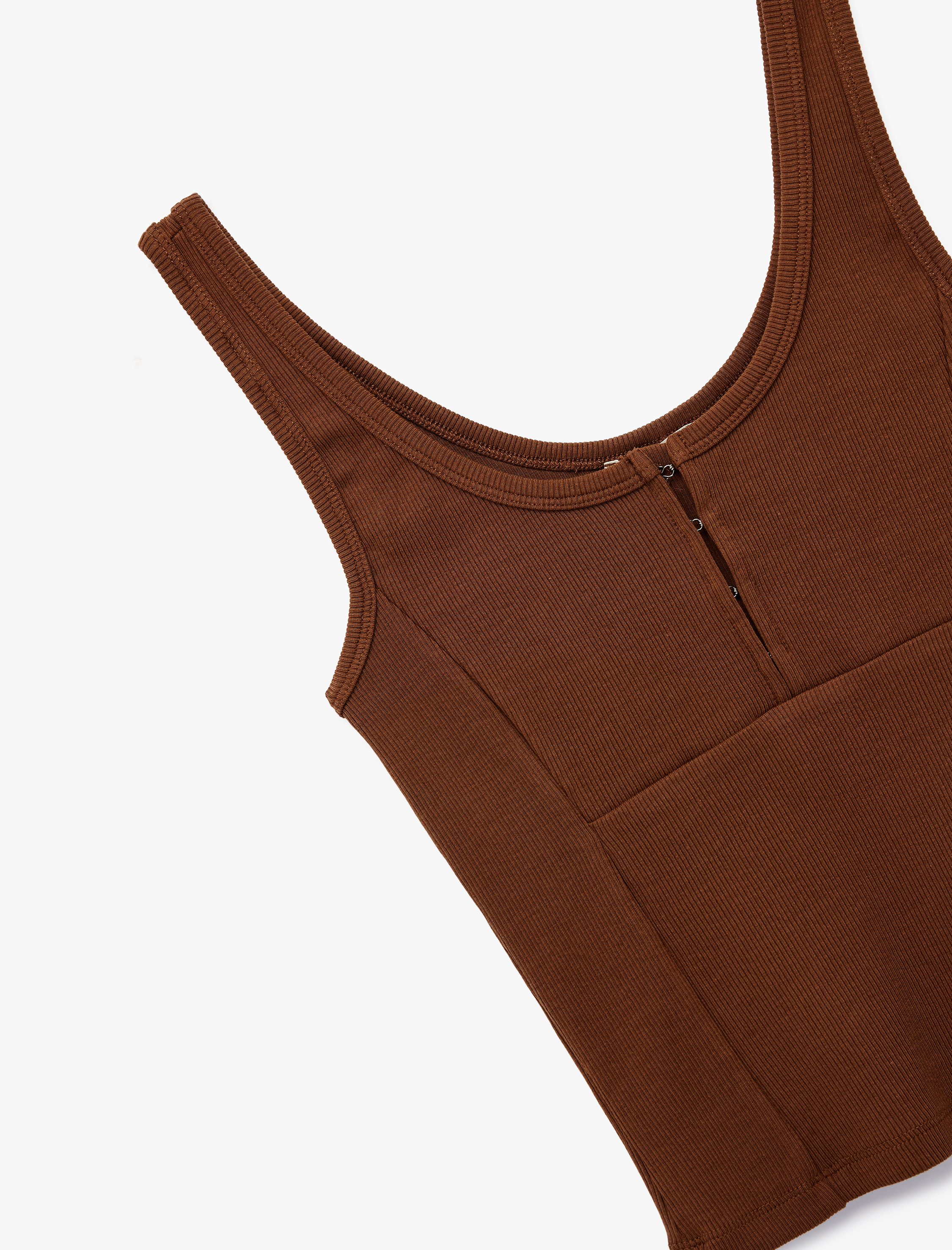   Pamuklu Slim Fit Önden Kapama Detaylı U Yaka Atlet