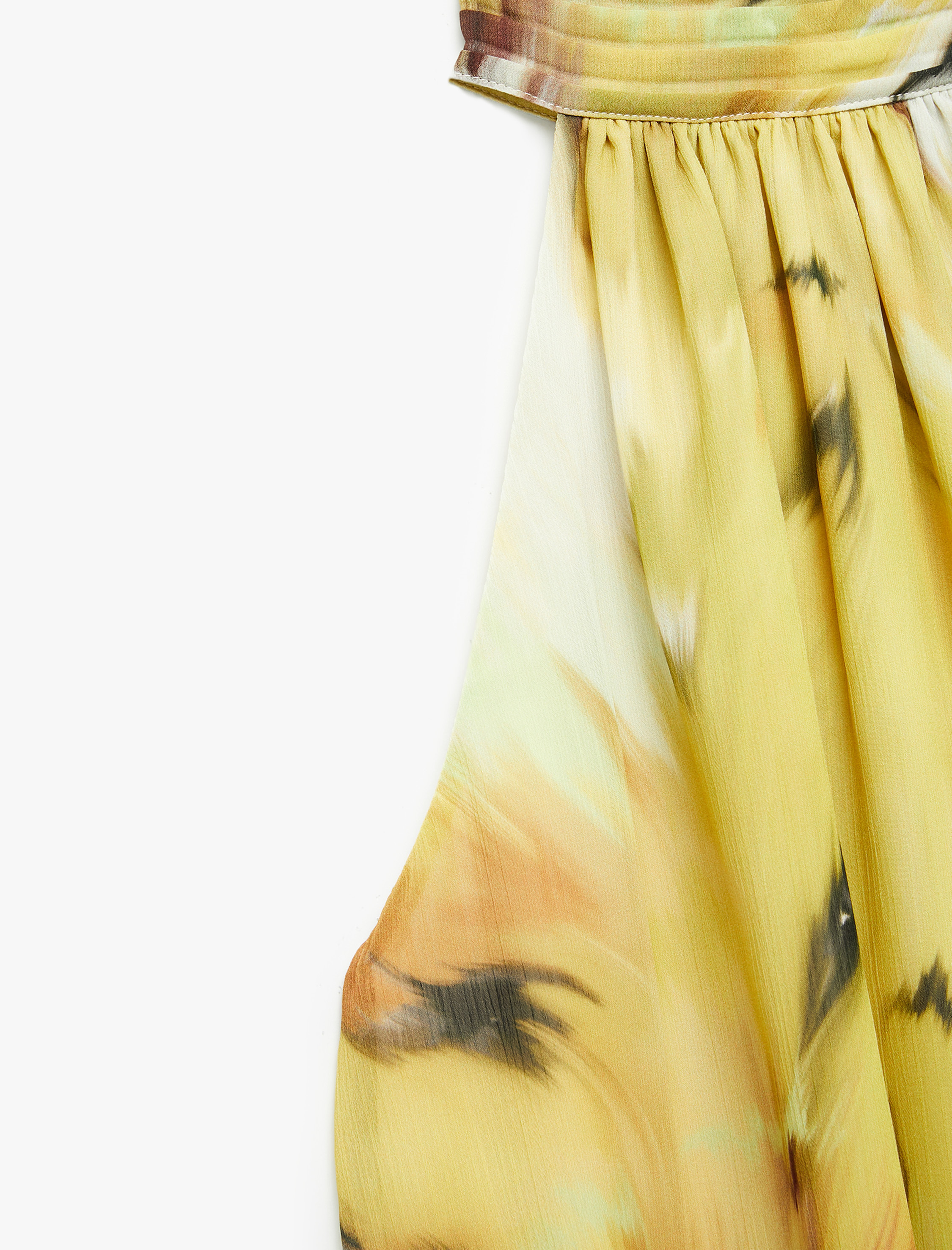   Desenli Halter Yaka Şifon Bluz