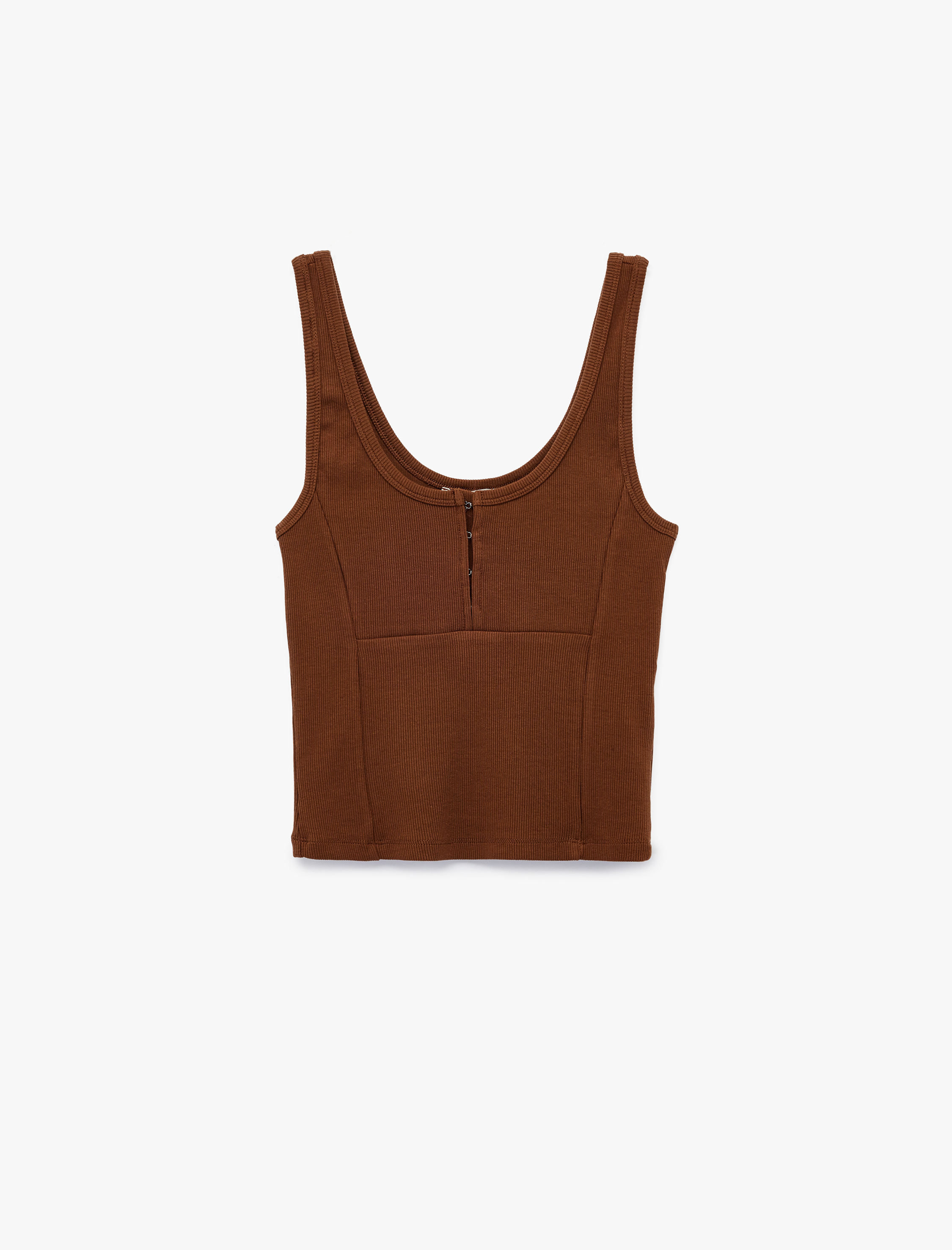   Pamuklu Slim Fit Önden Kapama Detaylı U Yaka Atlet