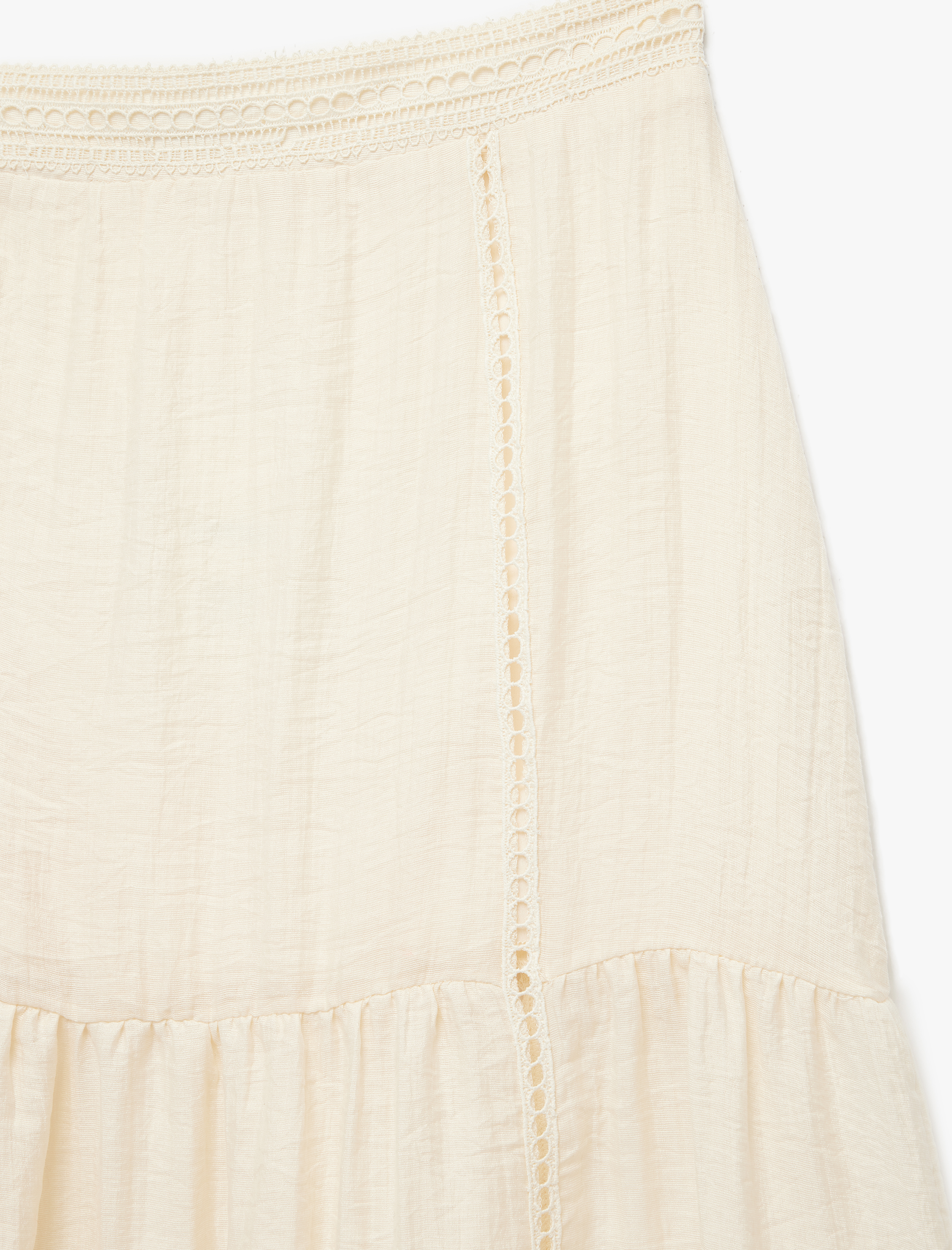   Koton X Melis Ağazat -  Fistolu Brodeli Katlı Midi Çan Etek