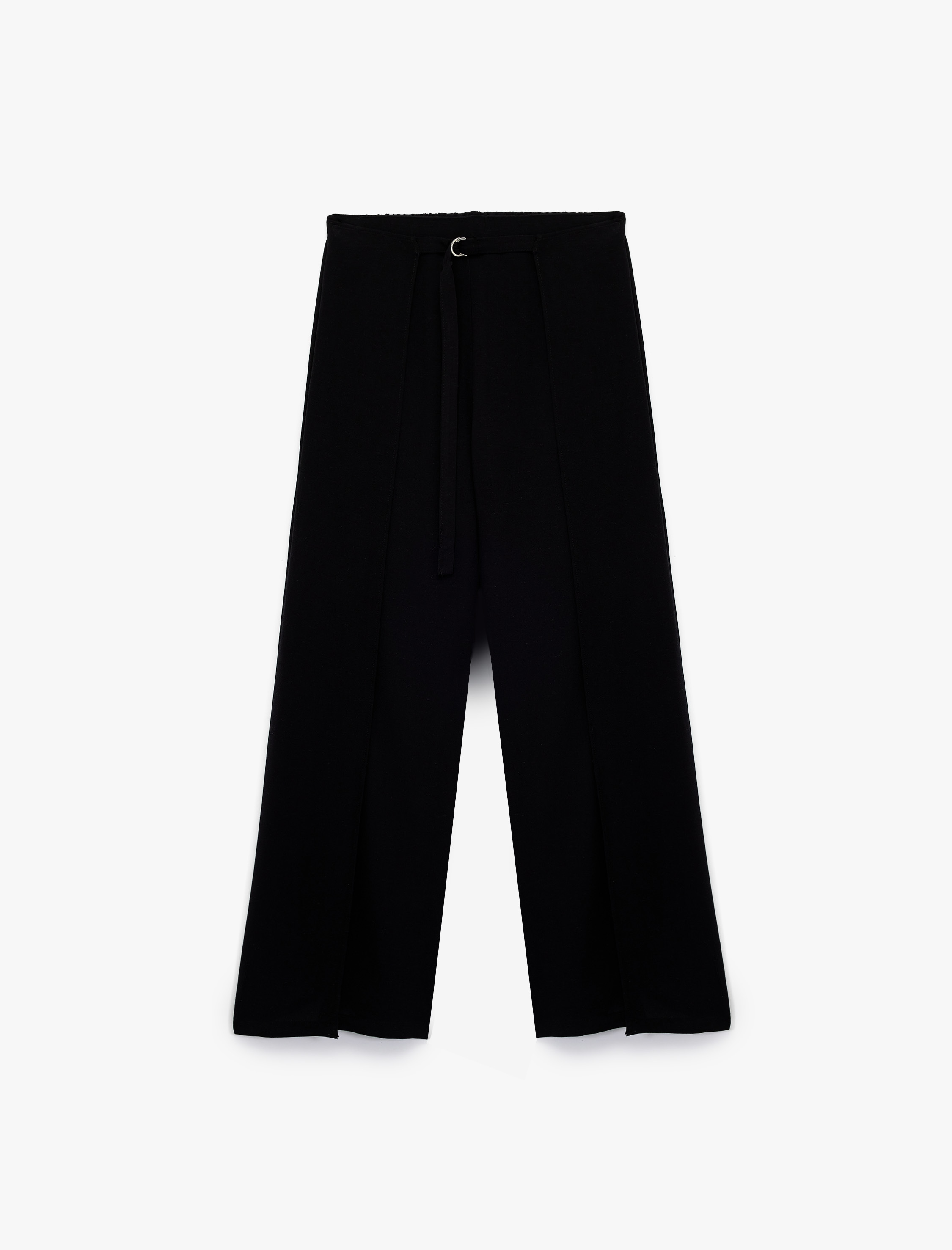   Viskon ve Keten Karışımlı Geniş Paça Pantolon