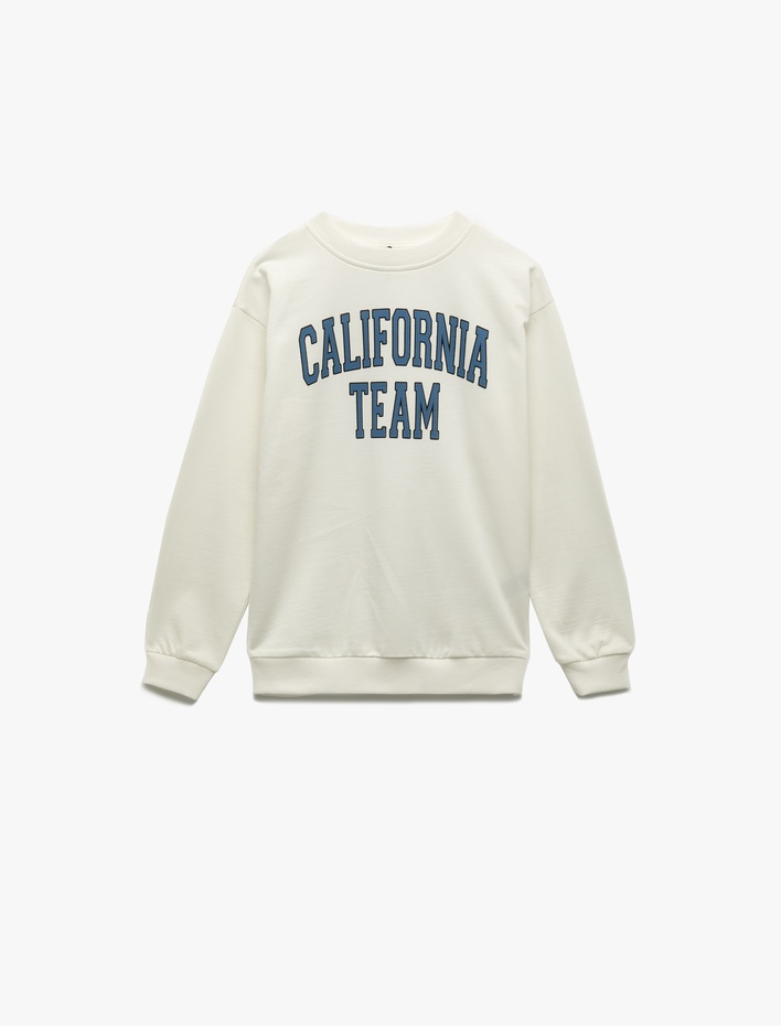 Erkek Çocuk Uzun Kollu Bisiklet Yaka Pamuklu Şardonlu Baskılı Sweatshirt