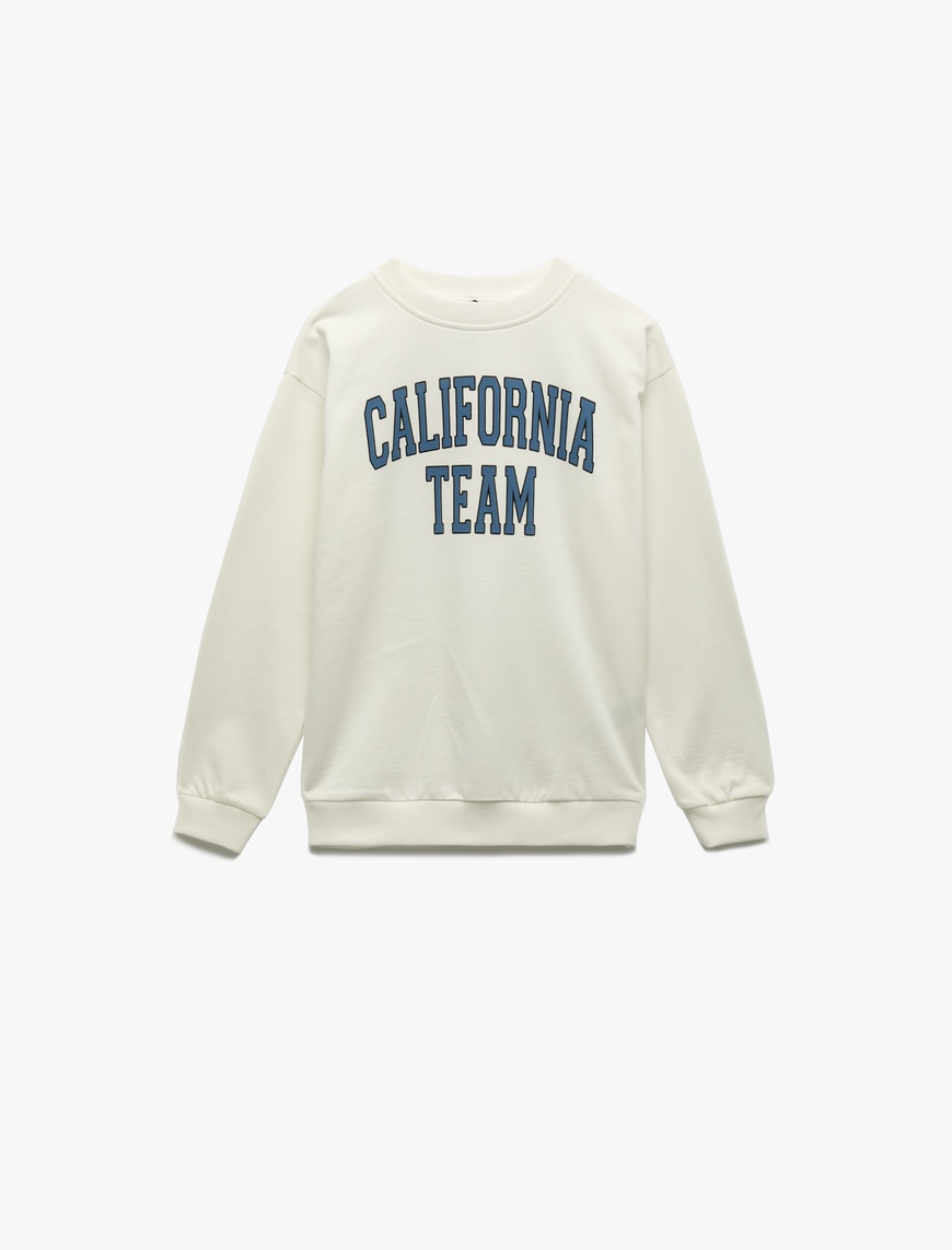  Erkek Çocuk Uzun Kollu Bisiklet Yaka Pamuklu Şardonlu Baskılı Sweatshirt