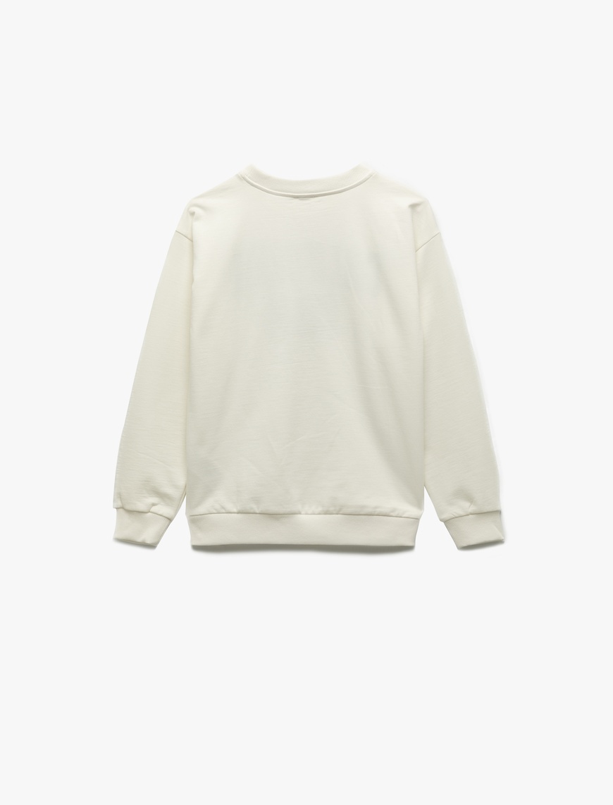  Erkek Çocuk Uzun Kollu Bisiklet Yaka Pamuklu Şardonlu Baskılı Sweatshirt