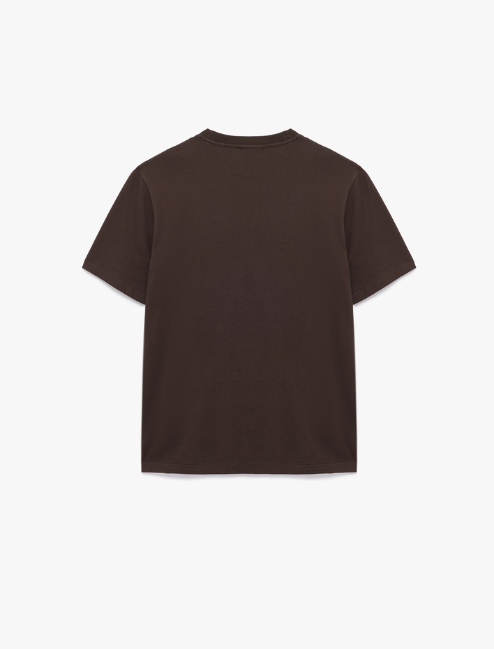  Regular Fit Pamuklu Bisiklet Yaka Kısa Kollu Baskılı Tişört