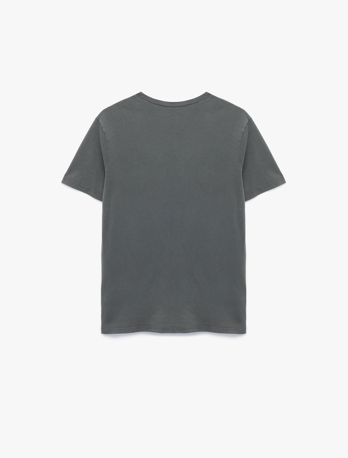  Pamuklu Kısa Kollu Bisiklet Yaka Basic Tişört