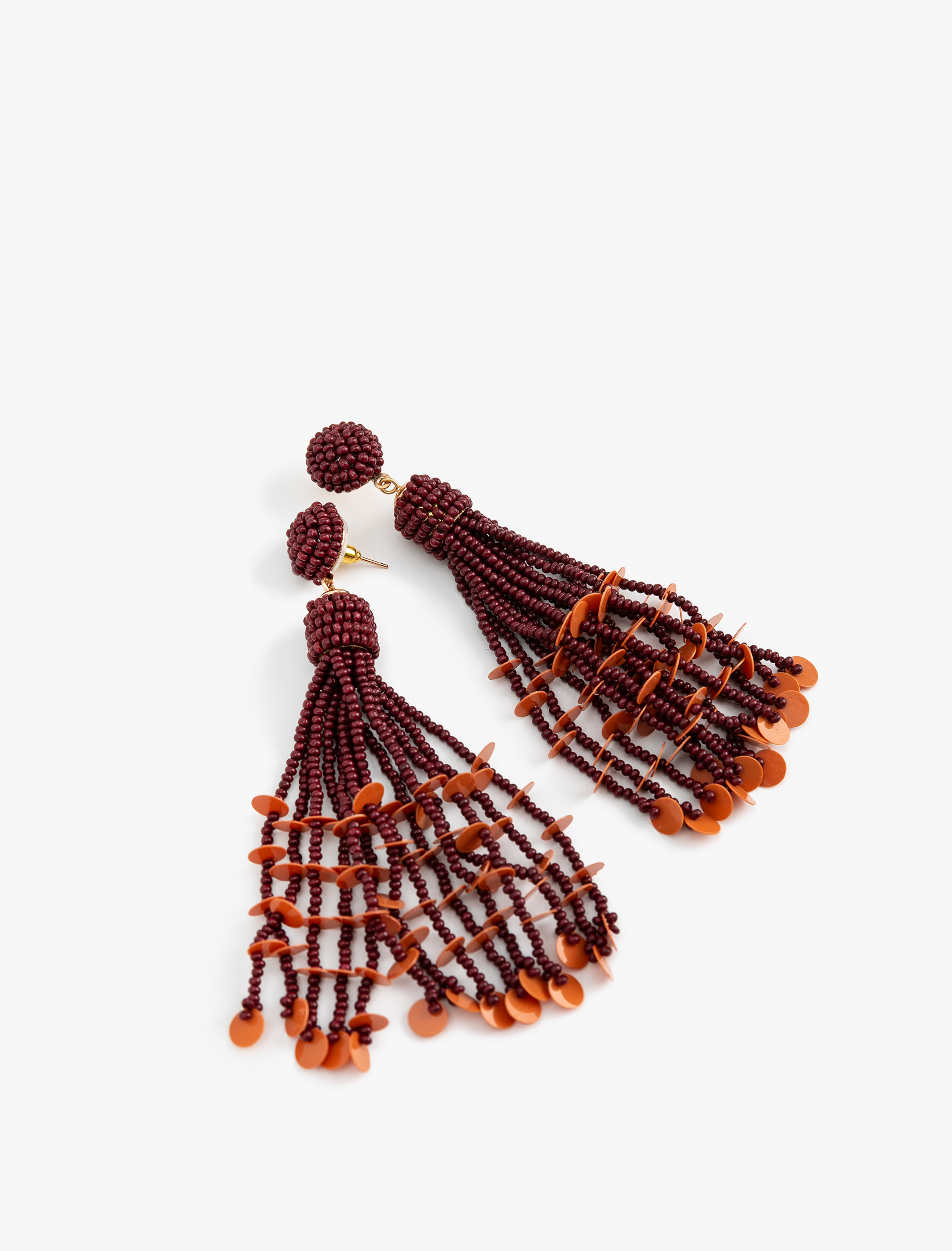  Kadın Büyük Boy Sallantılı Boncuklu Küpe - Koton X Melis Ağazat