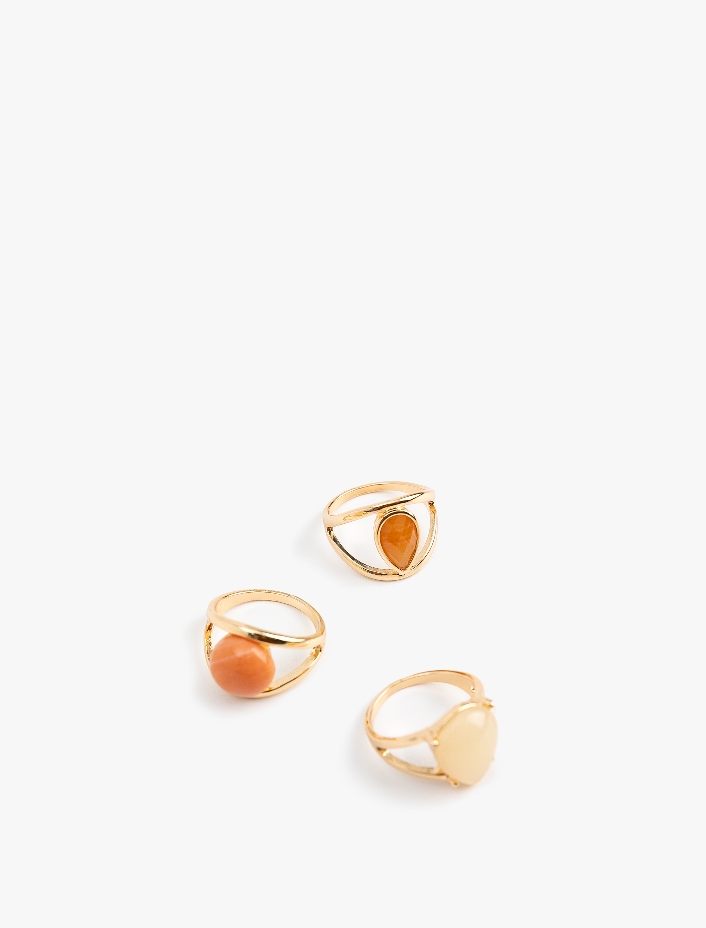  Kadın 3'lü Taşlı Yüzük Seti