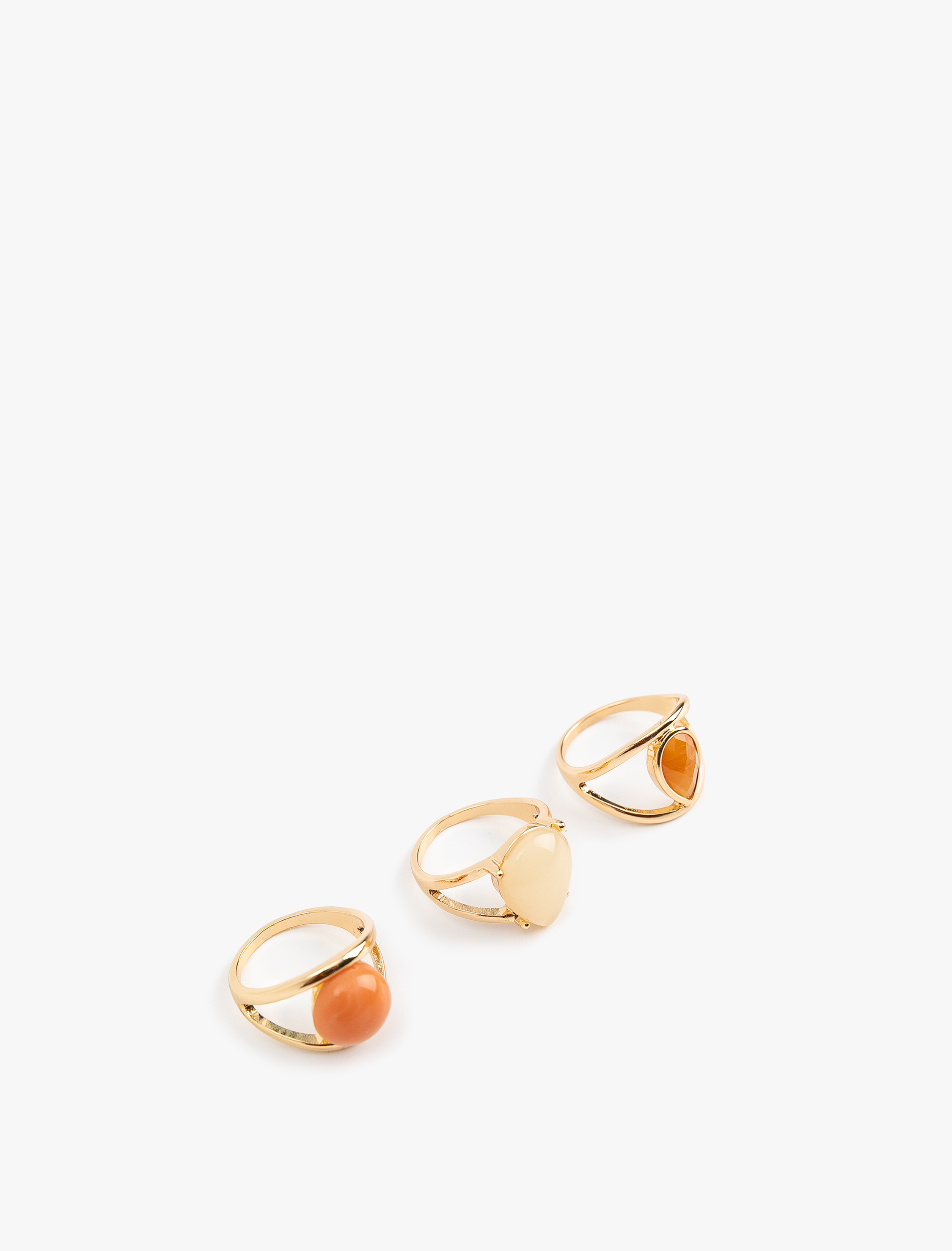  Kadın 3'lü Taşlı Yüzük Seti