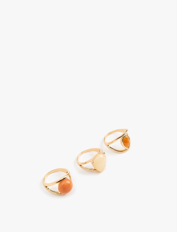 Kadın 3'lü Taşlı Yüzük Seti