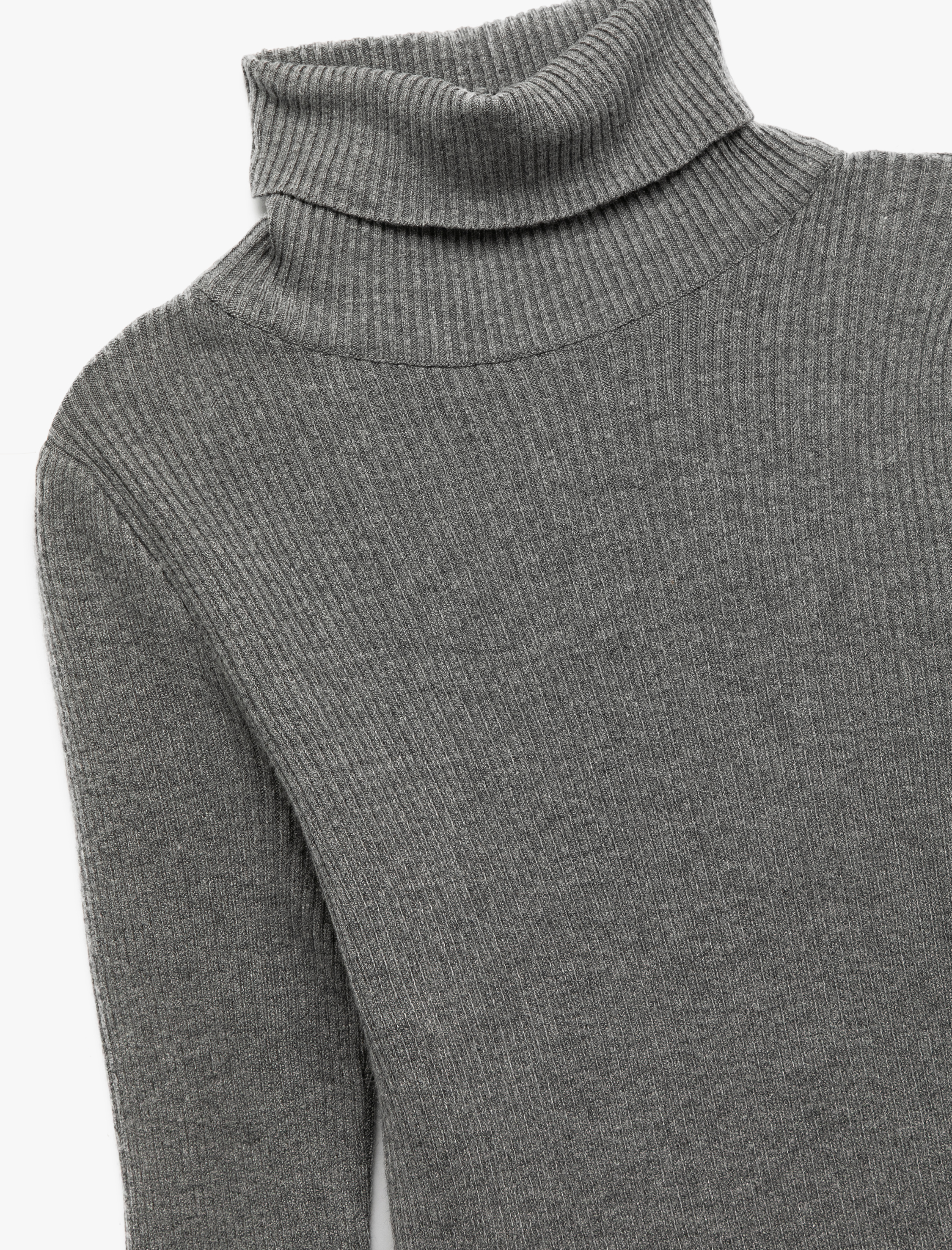   Uzun Kollu Viskon Karışımlı Balıkçı Yaka Kazak