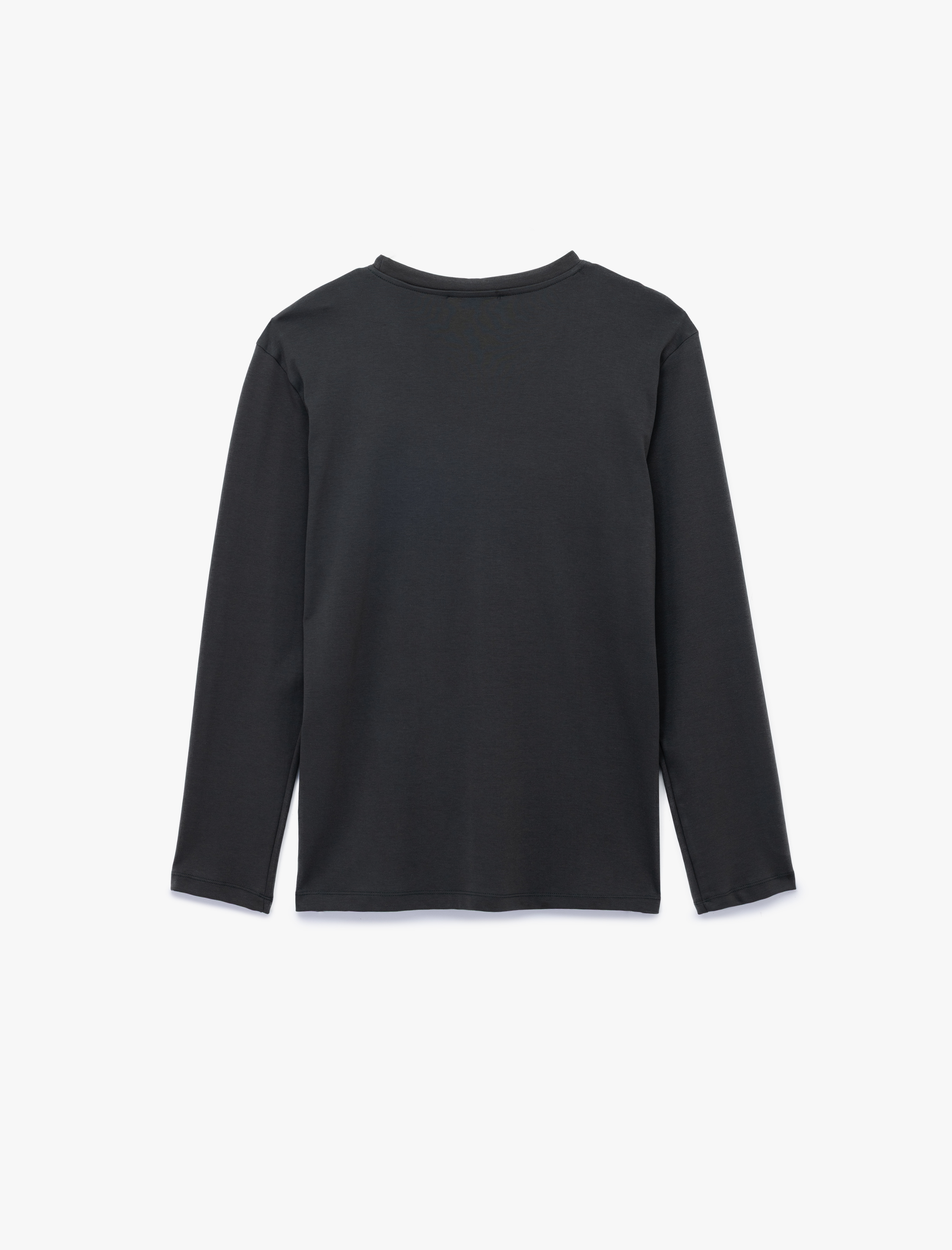 Pamuklu Bisiklet Yaka Basic Uzun Kollu Tişört