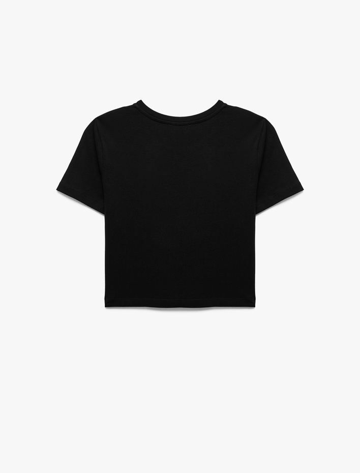  Pamuklu Slim Fit Kısa Kollu Bisiklet Yaka Tişört