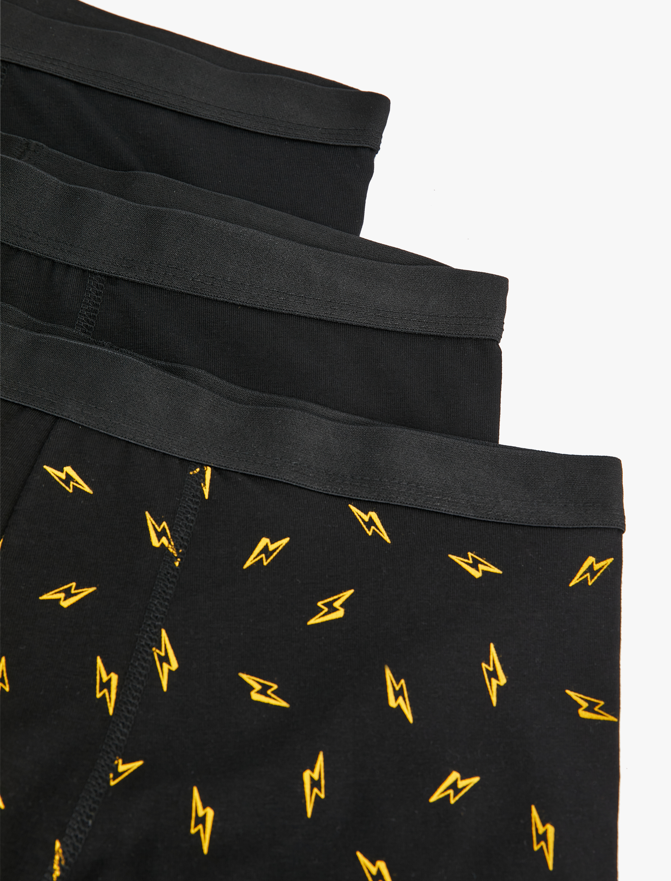   Pamuklu Şimşek Baskılı 3'lü Boxer Seti