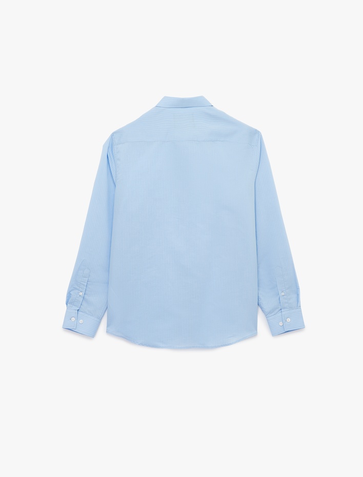  Regular Fit Pamuklu Poplin Klasik Yaka Uzun Kollu Gömlek