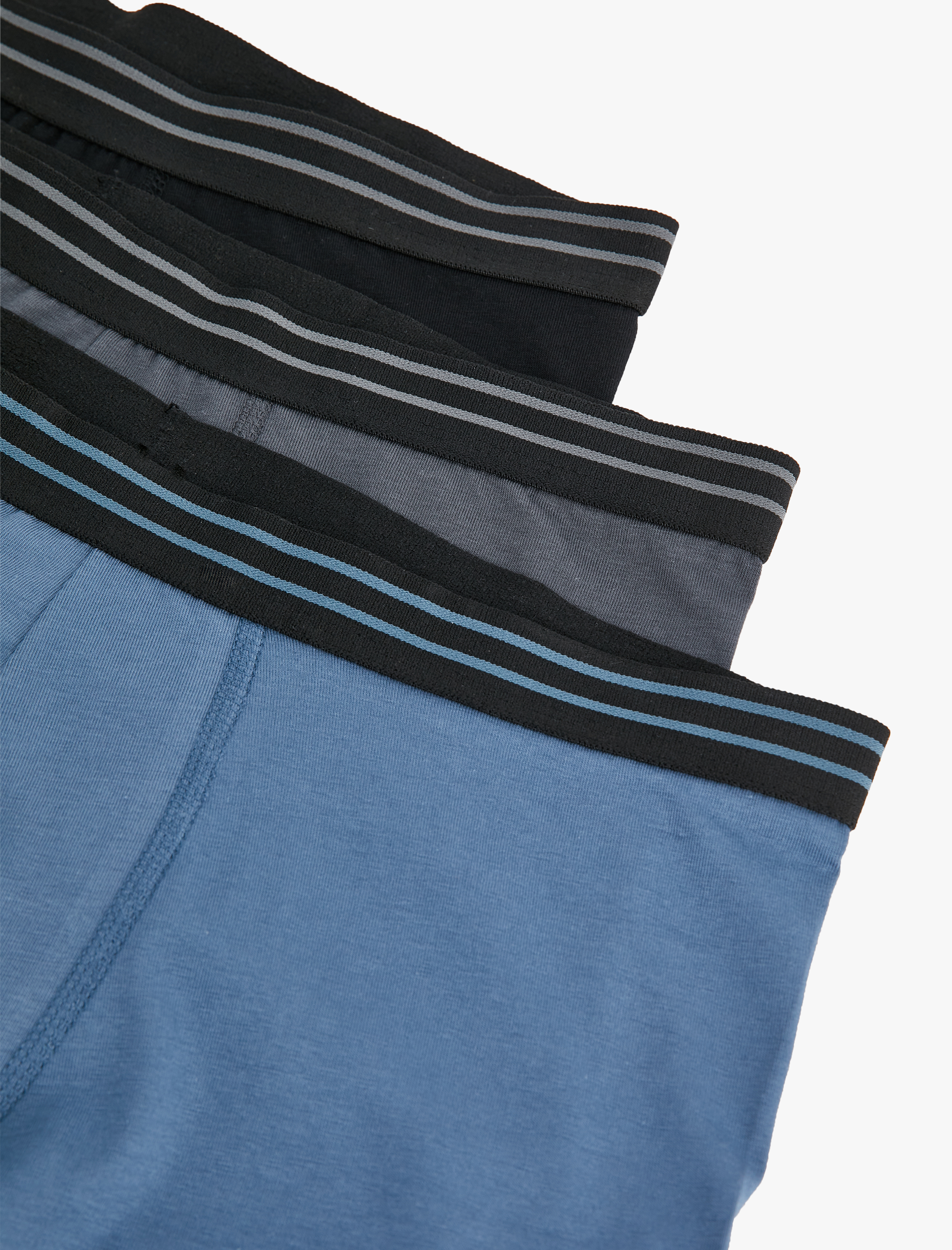   Pamuklu Regular Fit Şerit Detaylı 3'lü Boxer Seti