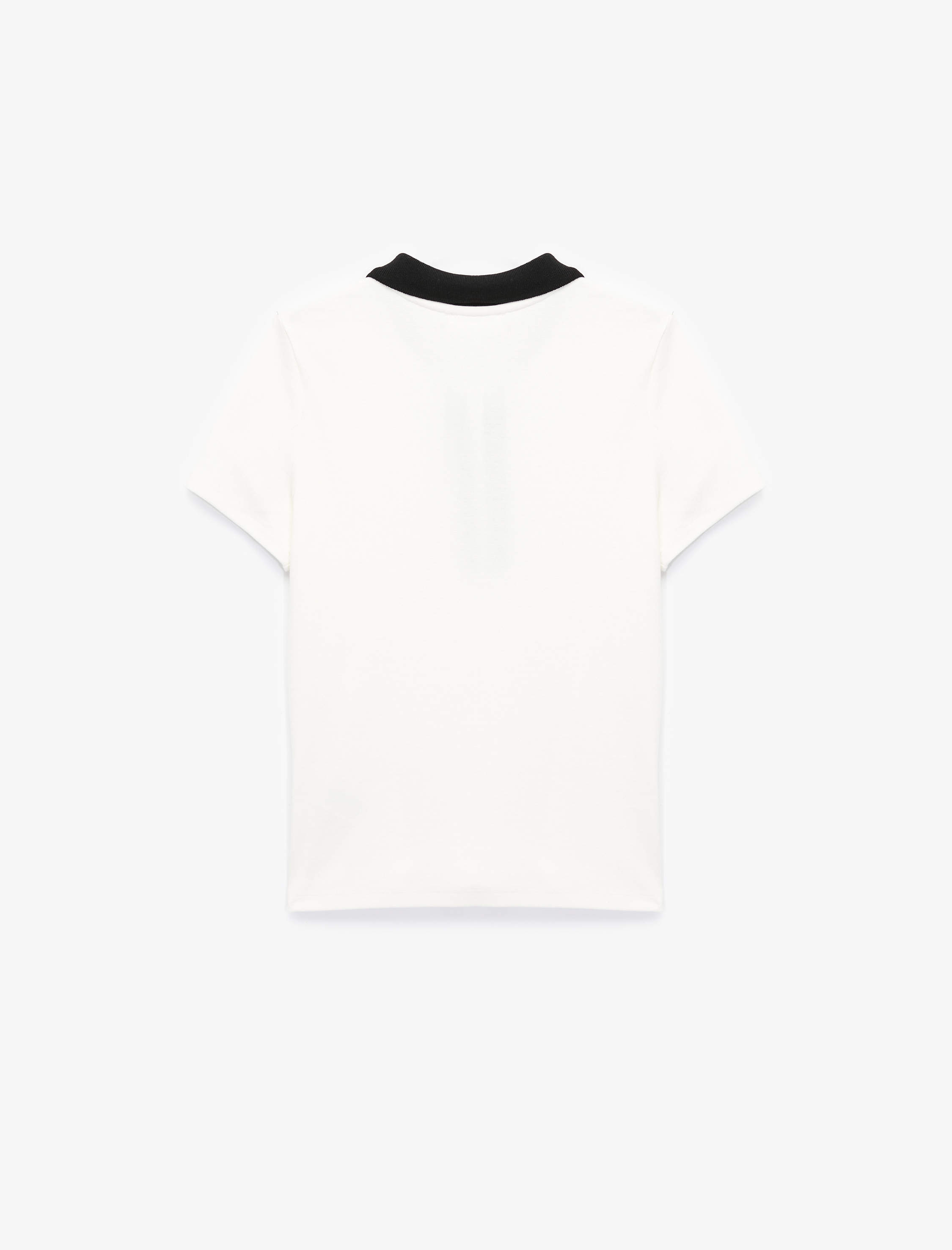   Düğmeli Çizgili Kısa Kollu Pamuklu Polo Yaka Tişört