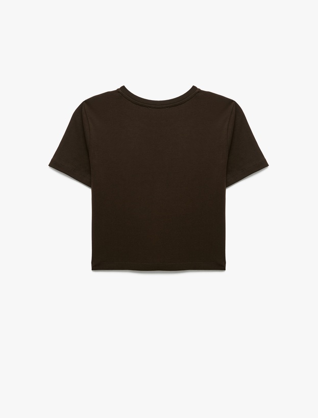 Pamuklu Slim Fit Kısa Kollu Bisiklet Yaka Tişört_1