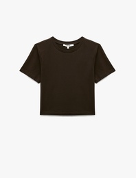 Pamuklu Slim Fit Kısa Kollu Bisiklet Yaka Tişört