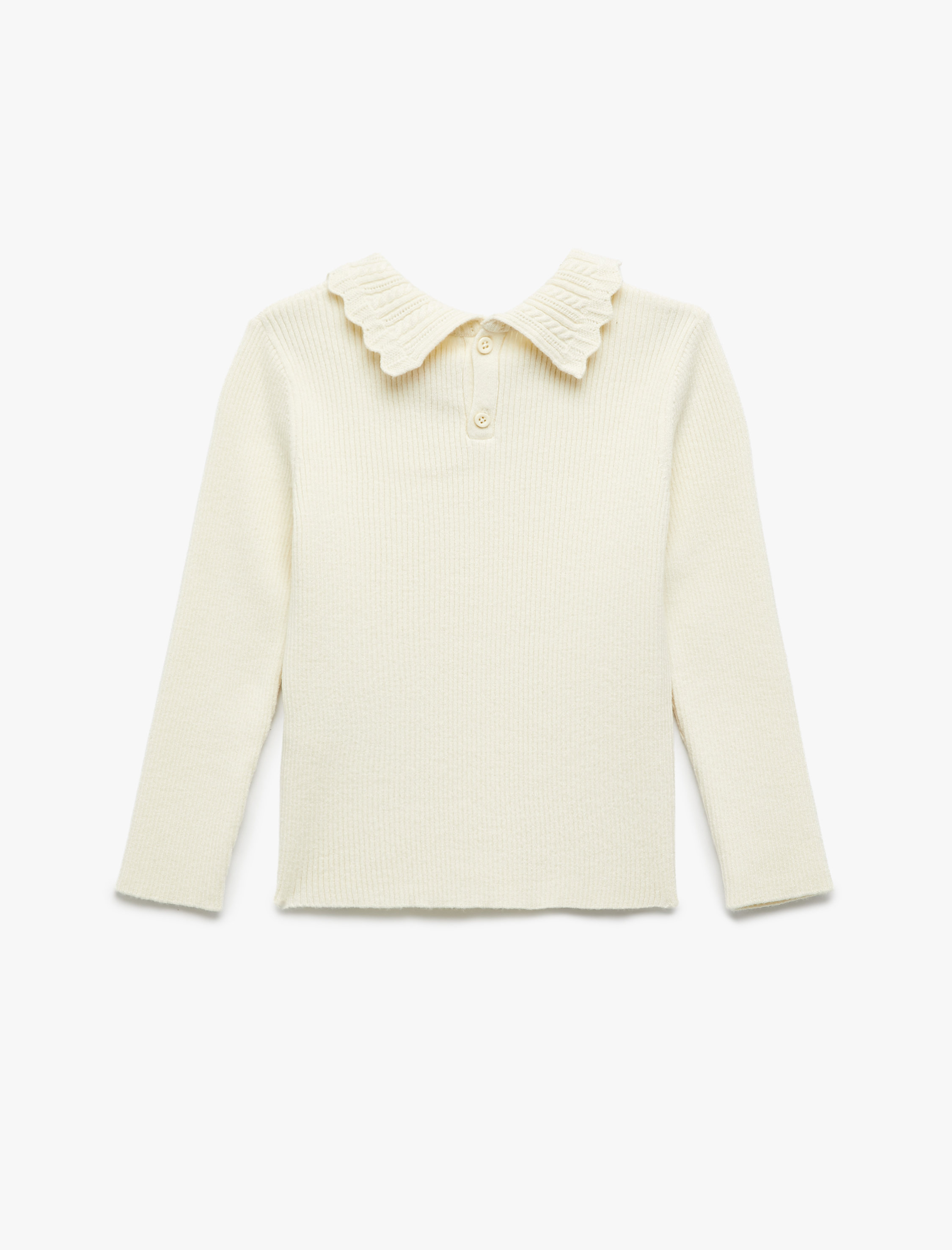  Kız Bebek Dik Yaka Uzun Kollu Viskon Triko Kazak