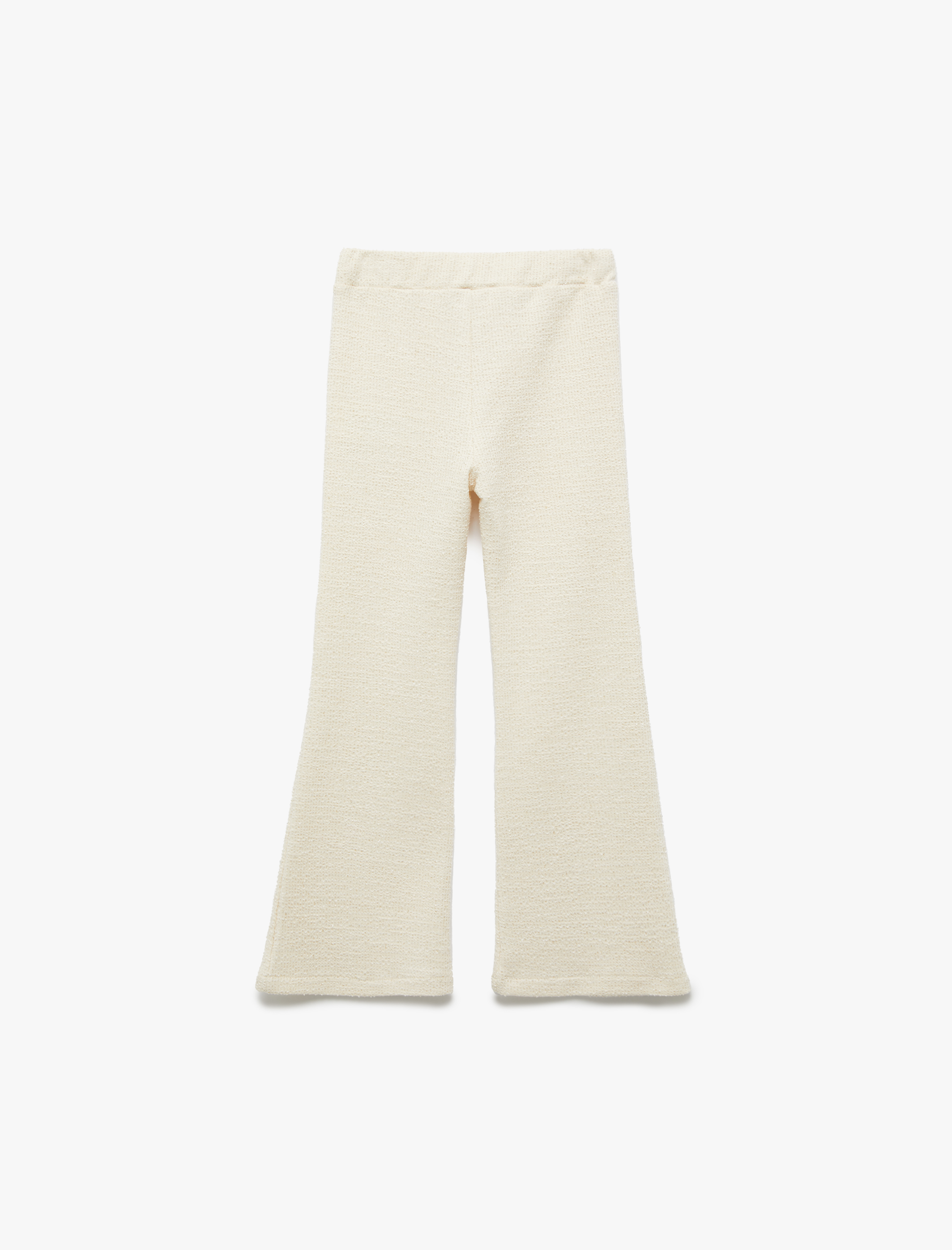  Kız Çocuk Pamuklu Beli Lastikli Basic İspanyol Paça Pantolon