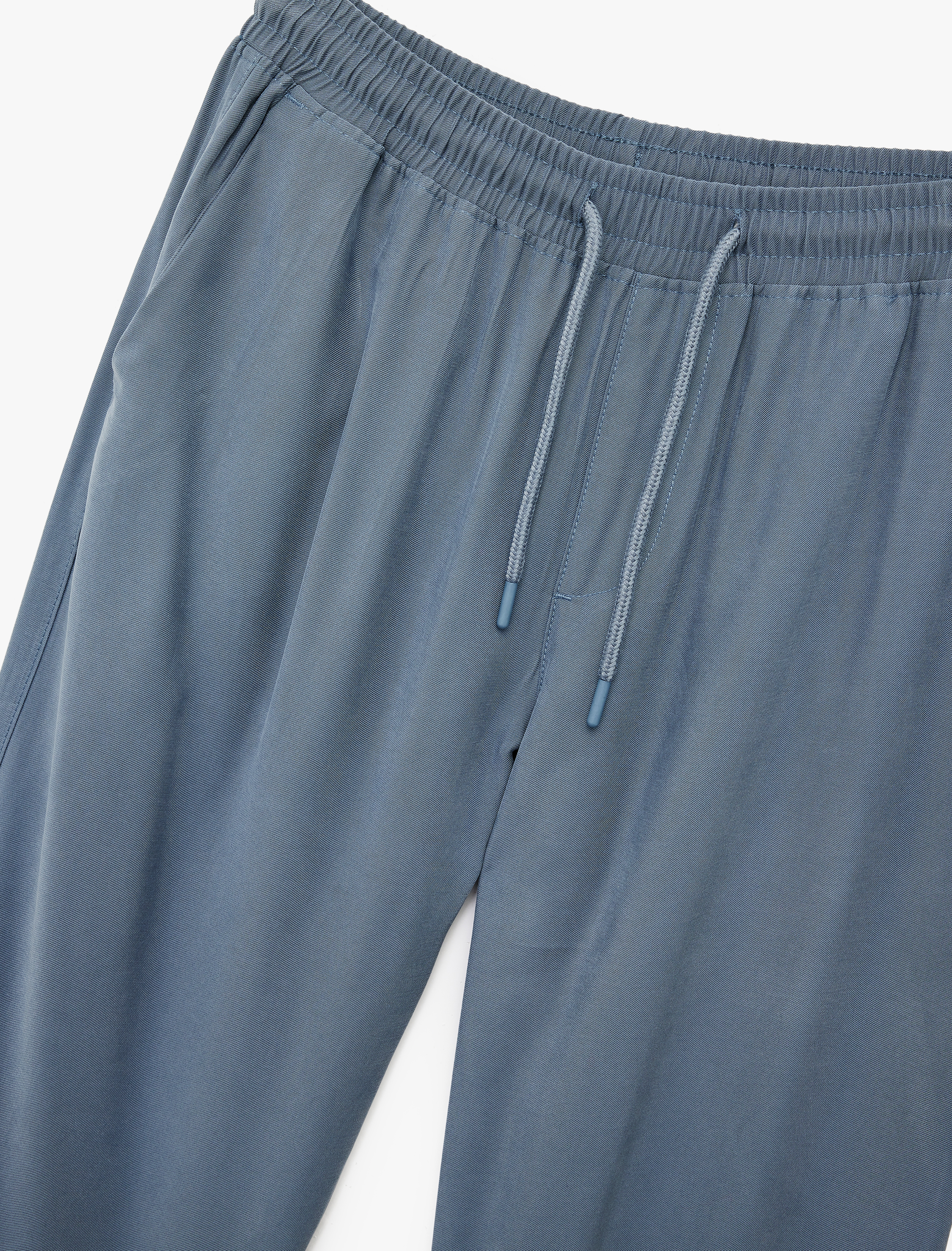   Viskon Cep Detaylı Rayon Tapered Beli Bağcıklı Pantolon