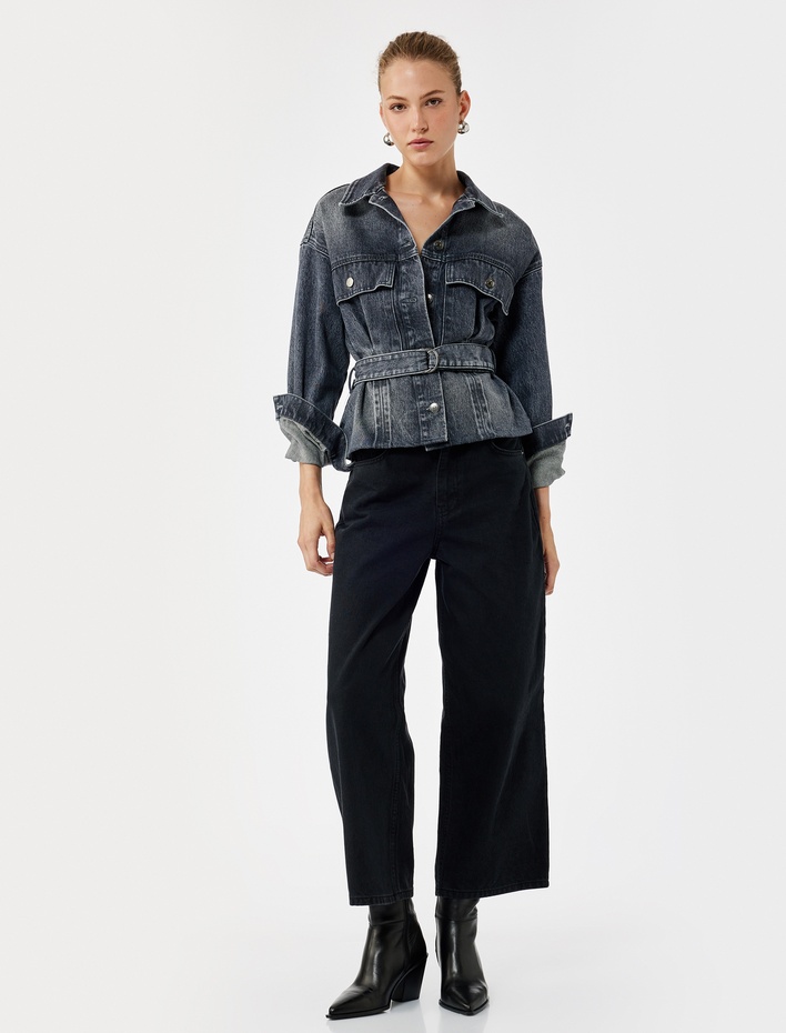  Geniş Paça Denim Pantolon - Bianca Wide Leg Jeans
