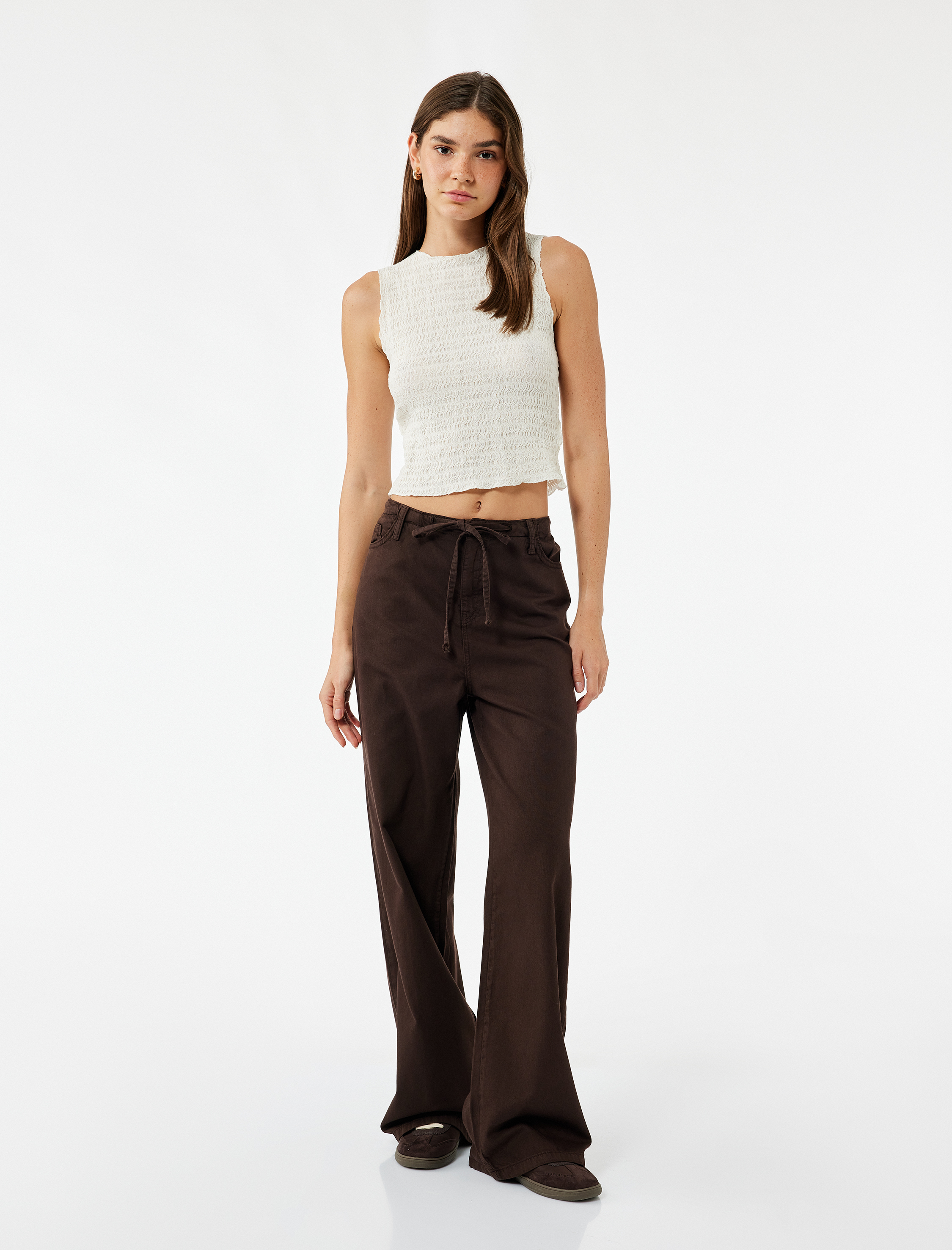   Kolsuz Bisiklet Yaka Bürümcük Bluz