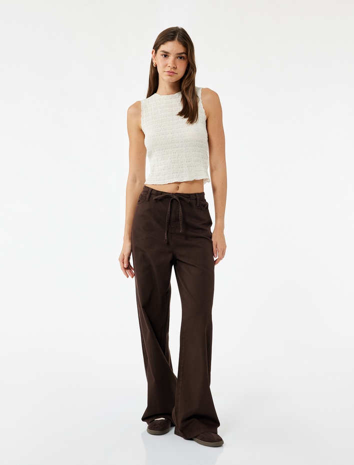  Kolsuz Bisiklet Yaka Bürümcük Bluz