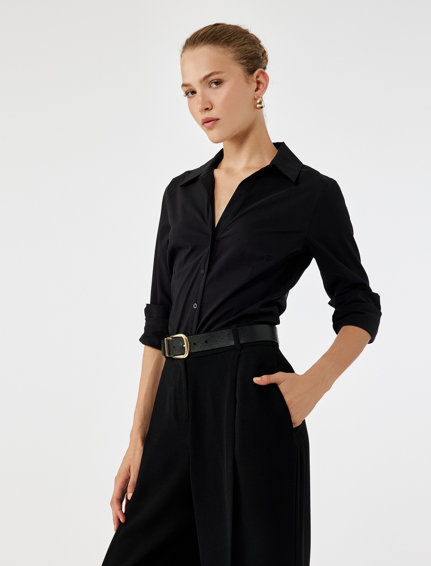   Uzun Kollu Klasik Yaka Slim Fit Gömlek
